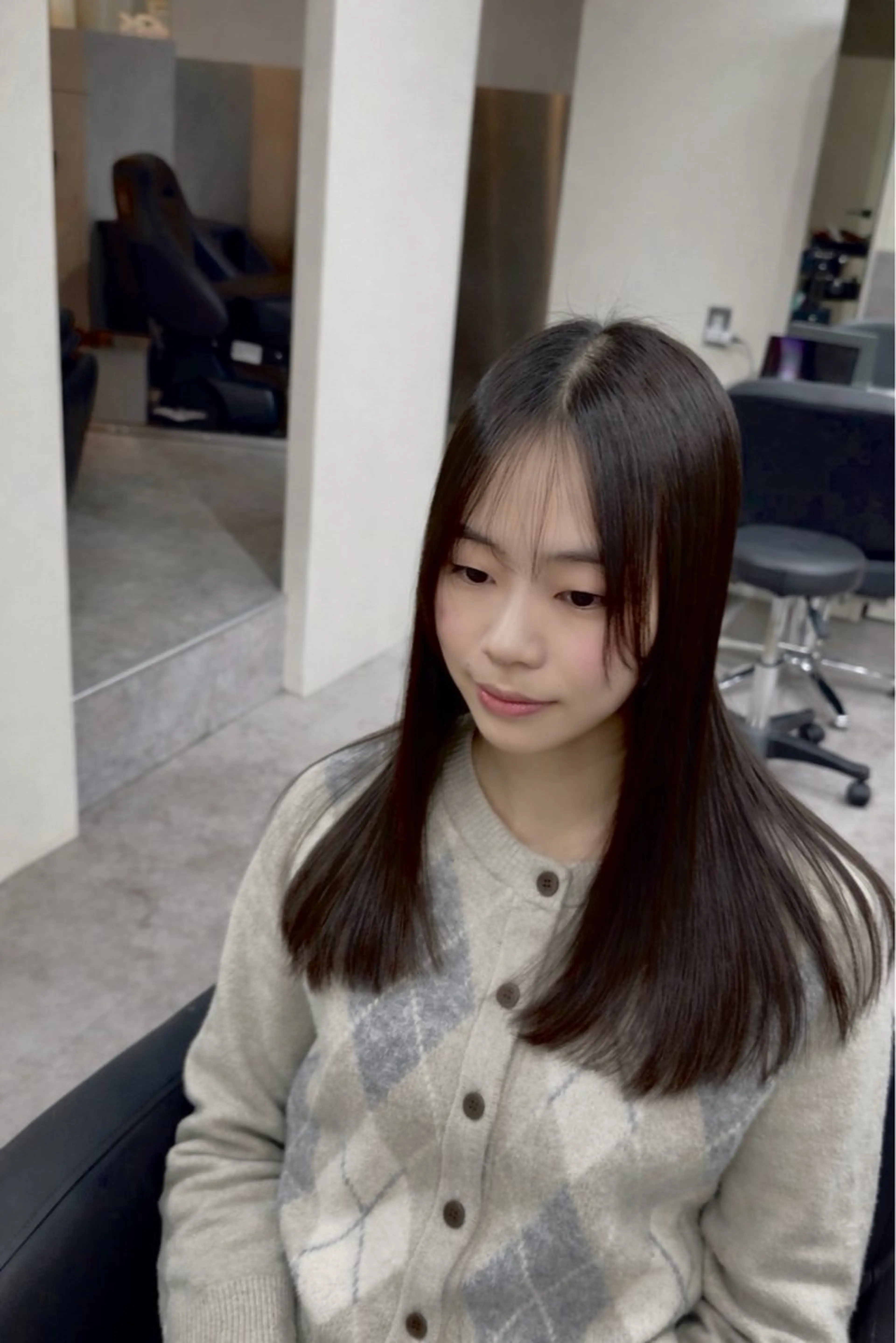 ロング カット 縮毛矯正 トリートメント 猿渡 /🍃乾燥ケア × ✨透明感カラーのヘアスタイル