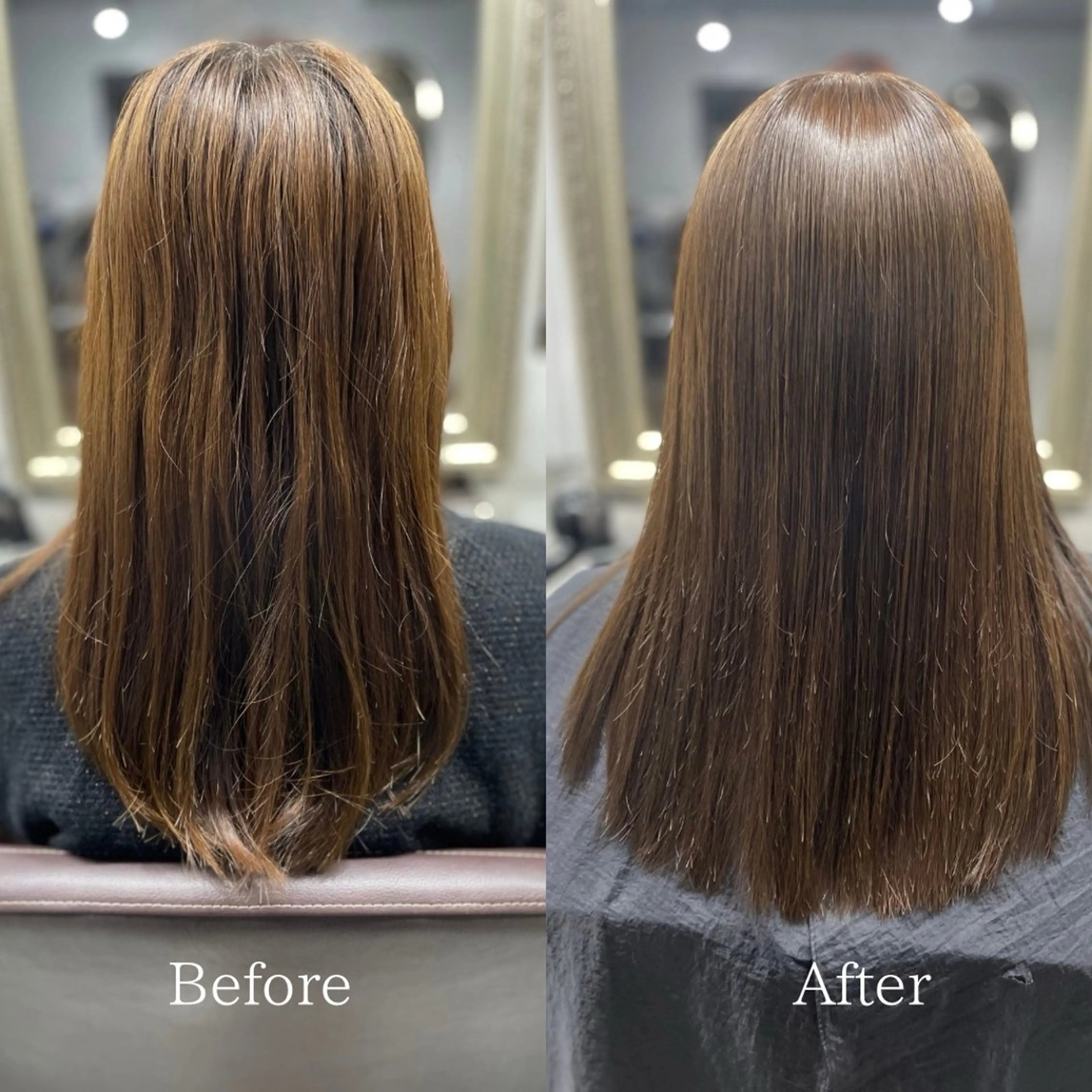 セミロング 髪質改善 カット ヘアカラー 縮毛矯正 トリートメント 艶髪/透明感カラー 山﨑俊輔のヘアスタイル