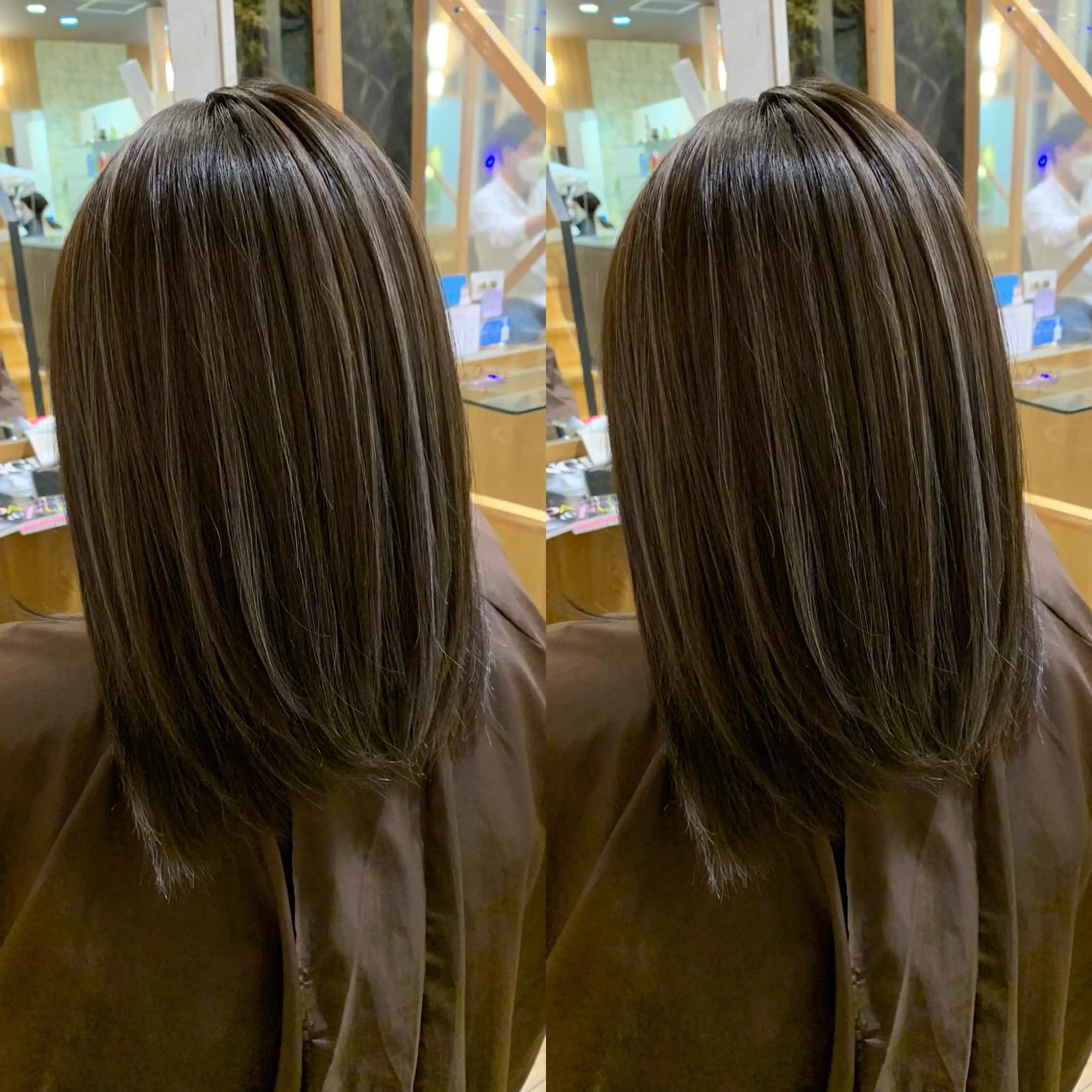 ミディアム カラー ハイライトカラー ハイライト 🐸鈴木 綾乃🐸のヘアスタイル