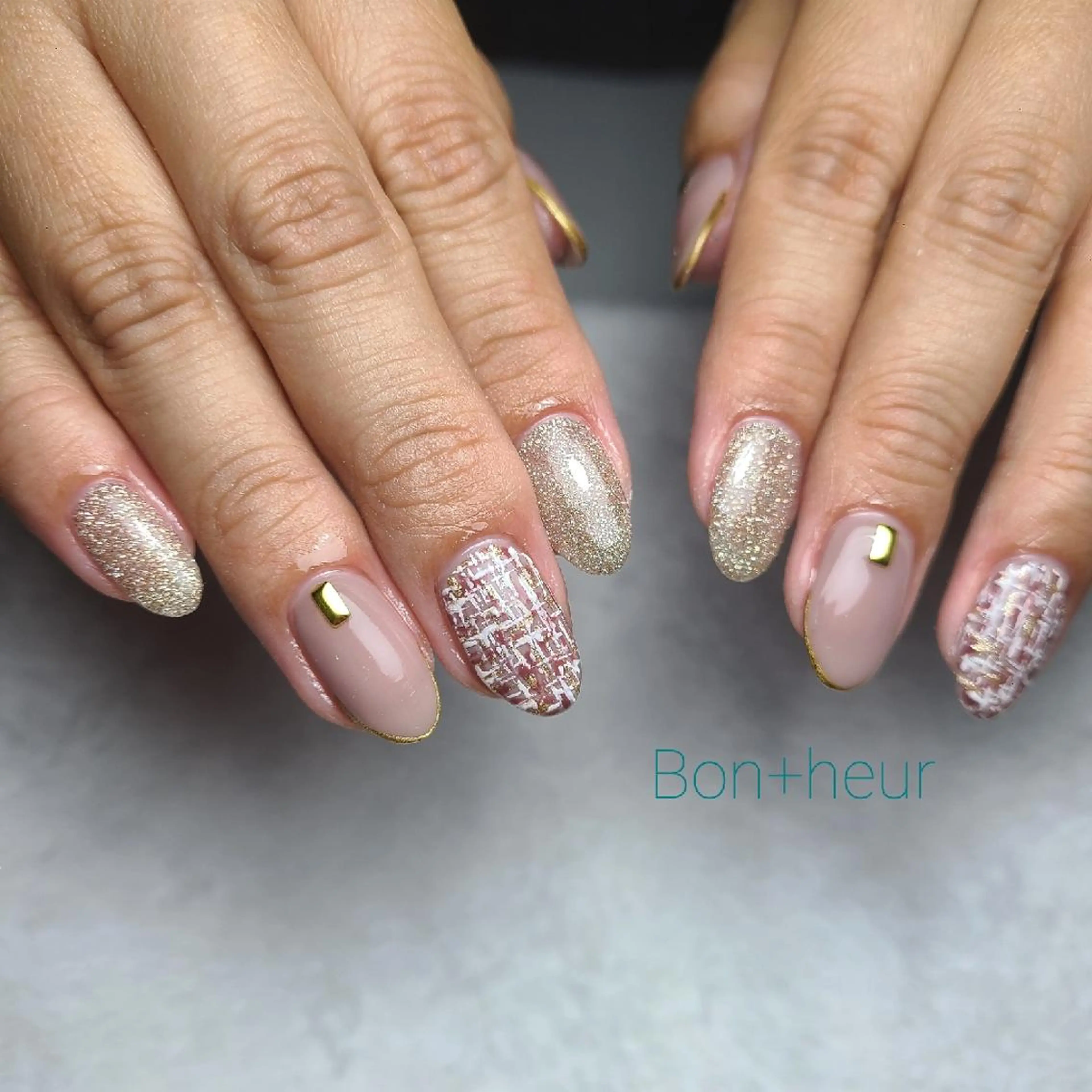 ネイル クリアネイル ジェルネイル オフィスネイル ワンカラーネイル ツイードネイル 宮口 紗子のネイルデザイン