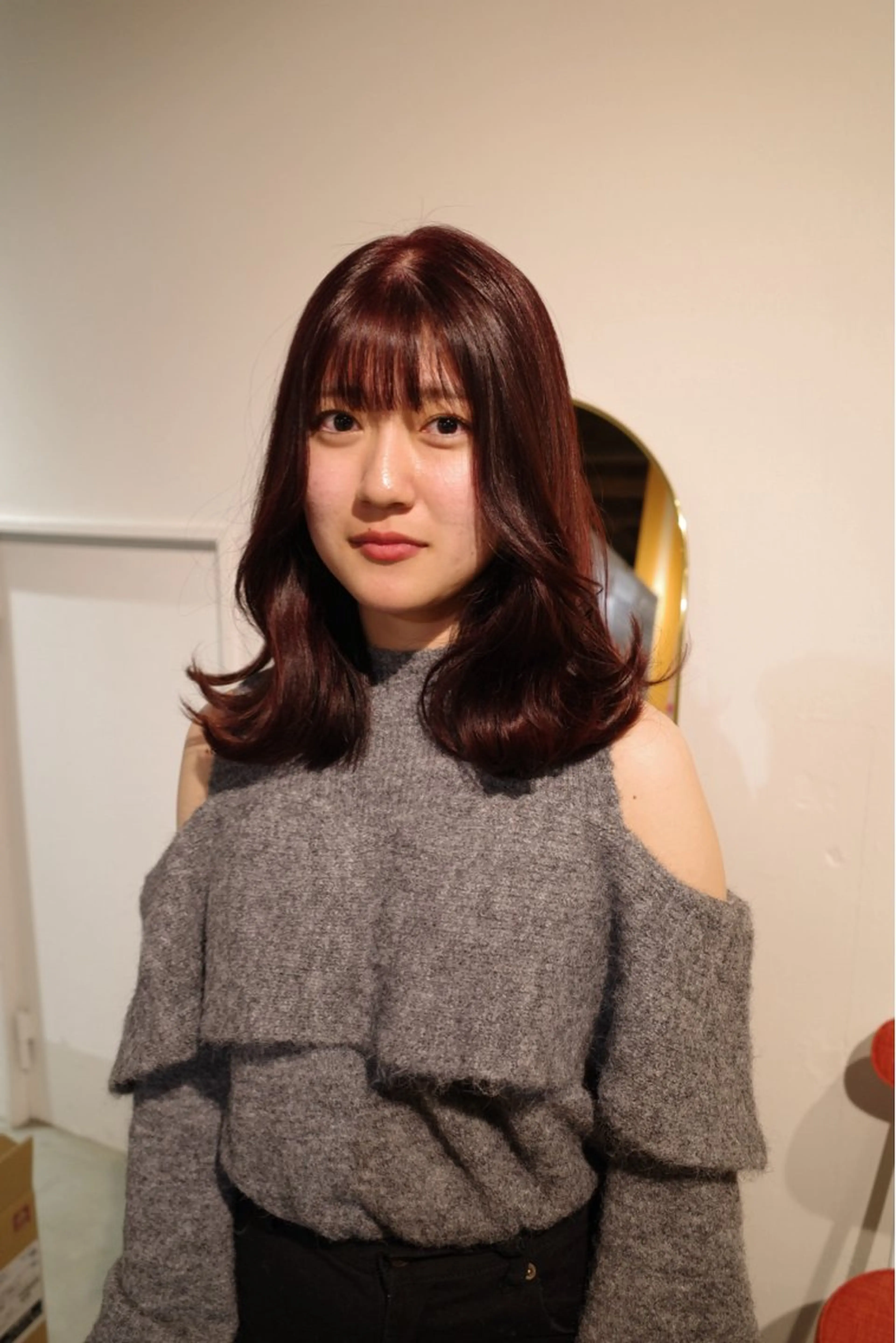 セミロング カラー ブリーチ ブリーチなしカラー 安藤 結花のヘアスタイル