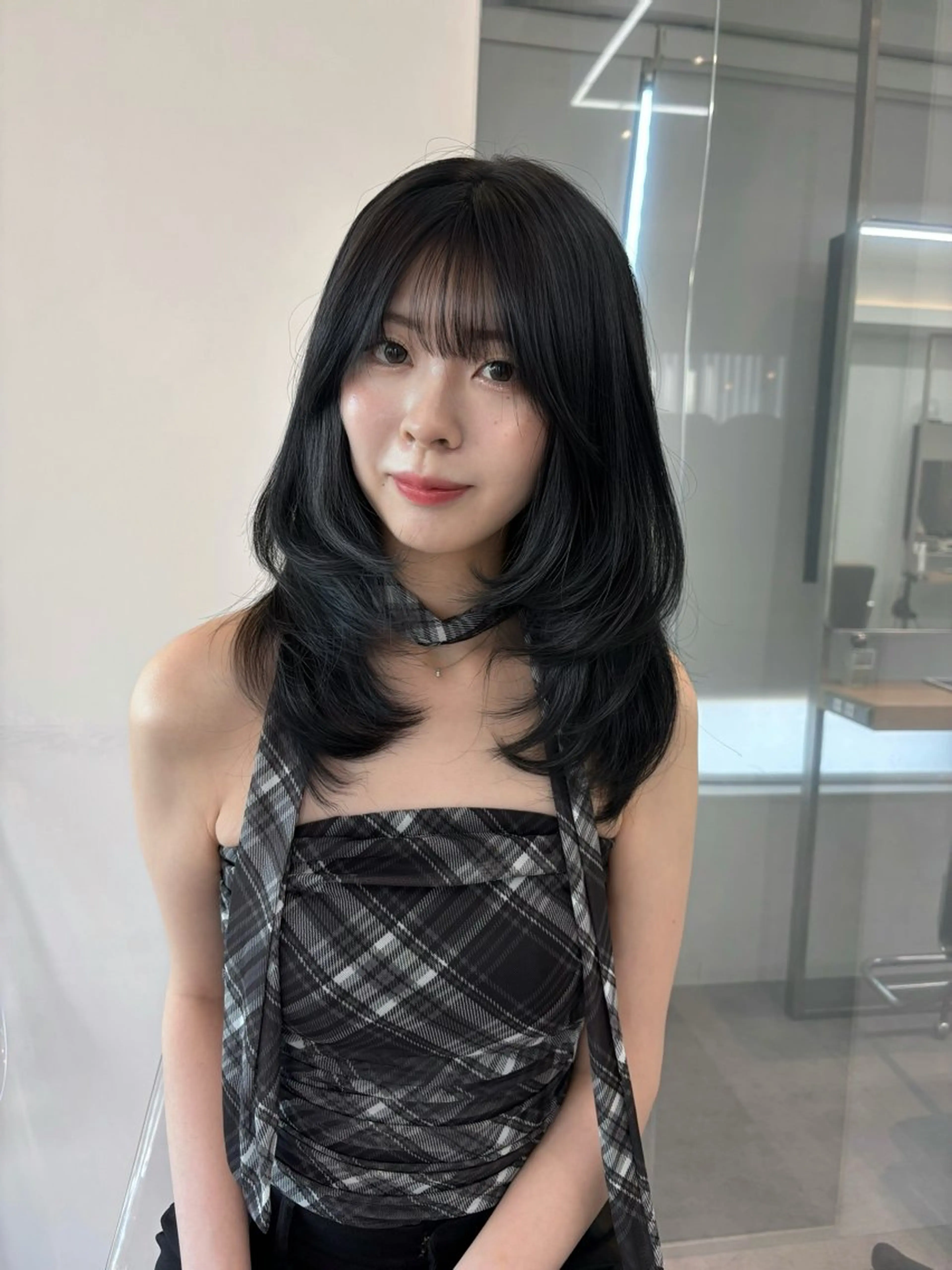 セミロング カット ヘアカラー 透明感/韓国ヘア/ miyu 🎀のヘアスタイル