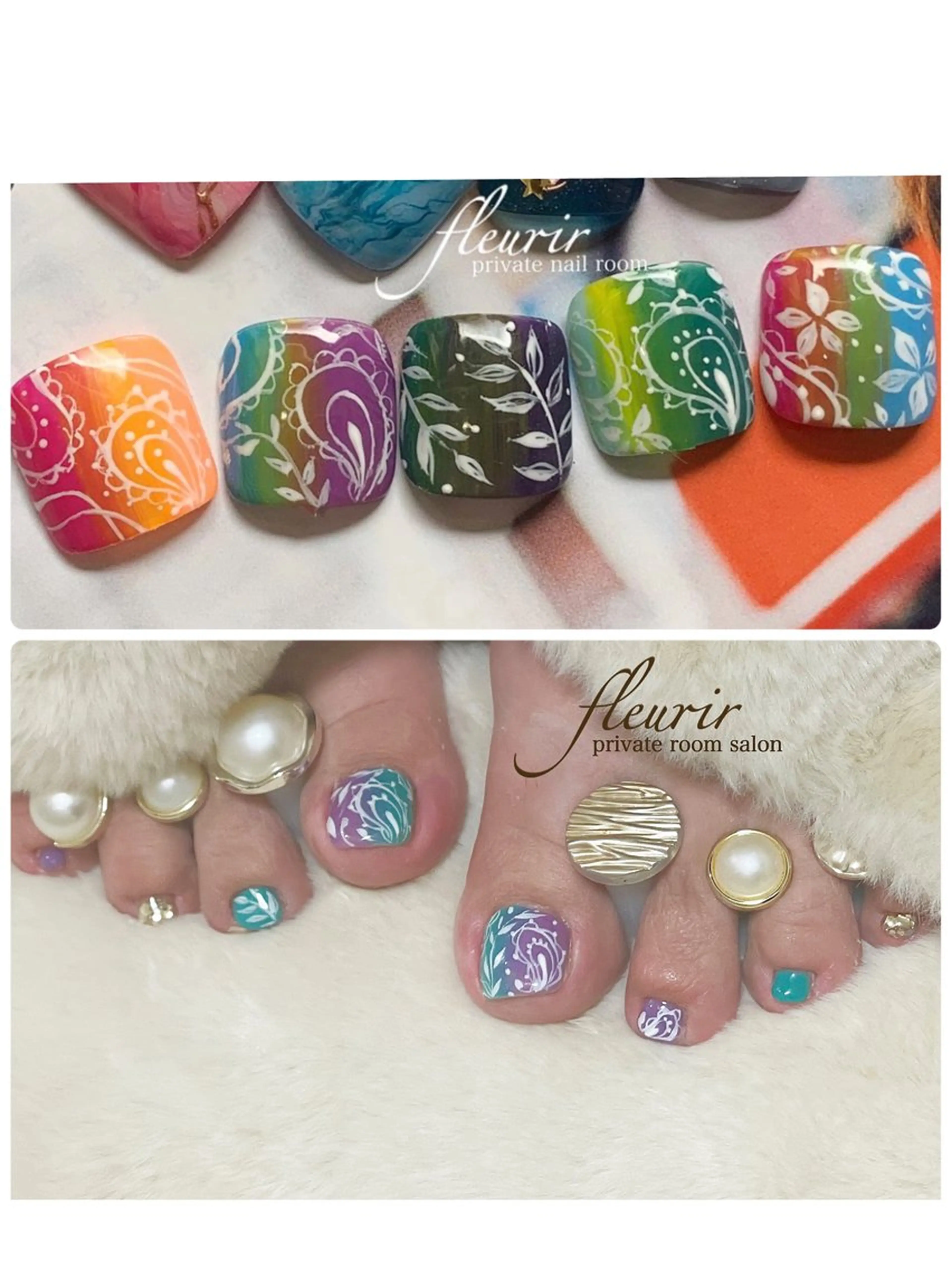 ネイル アートネイル フットネイル フルリール 【プライベートサロンのネイルデザイン