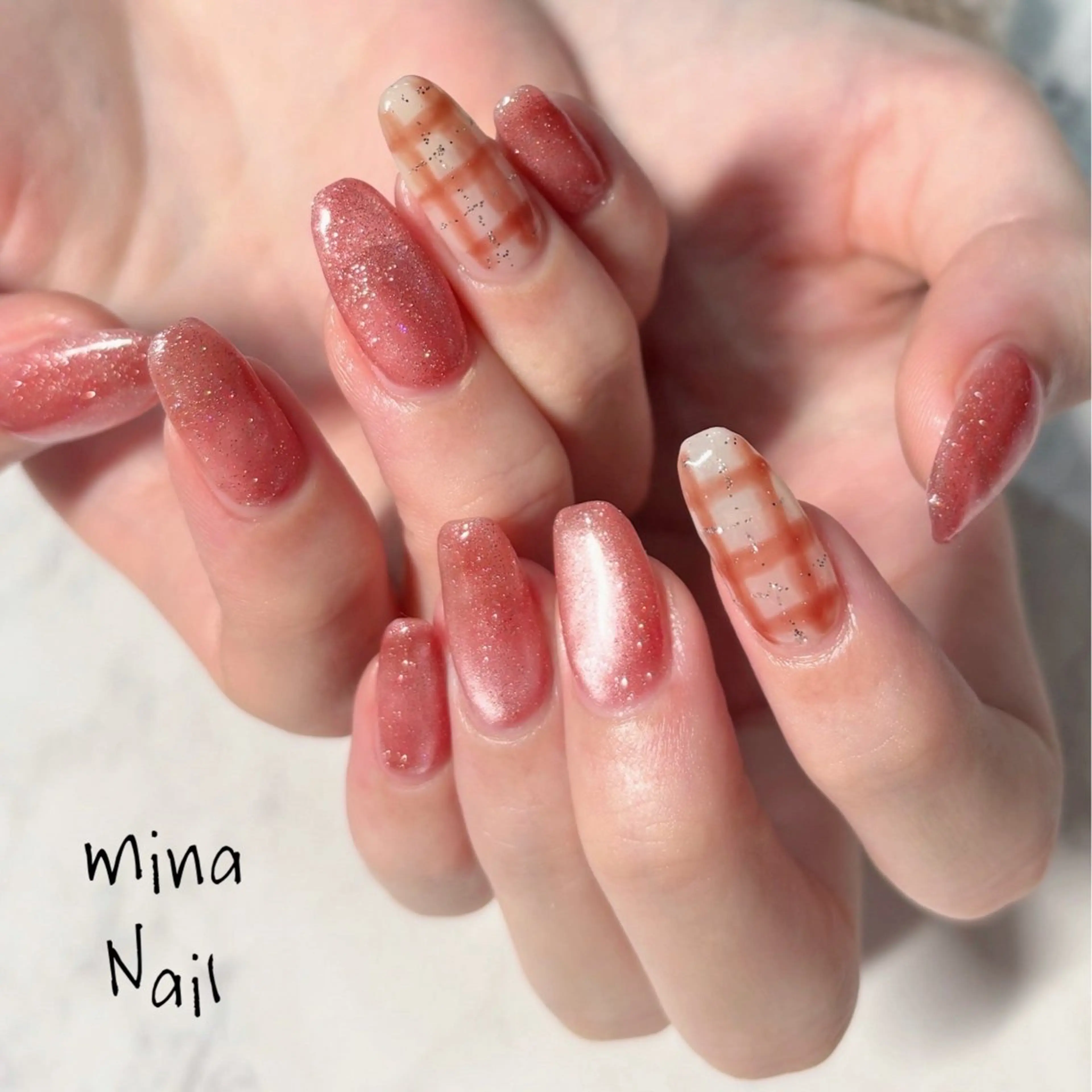 ネイル ジェルネイル マグネットネイル 冬ネイル クリスマス mina Nailのネイルデザイン