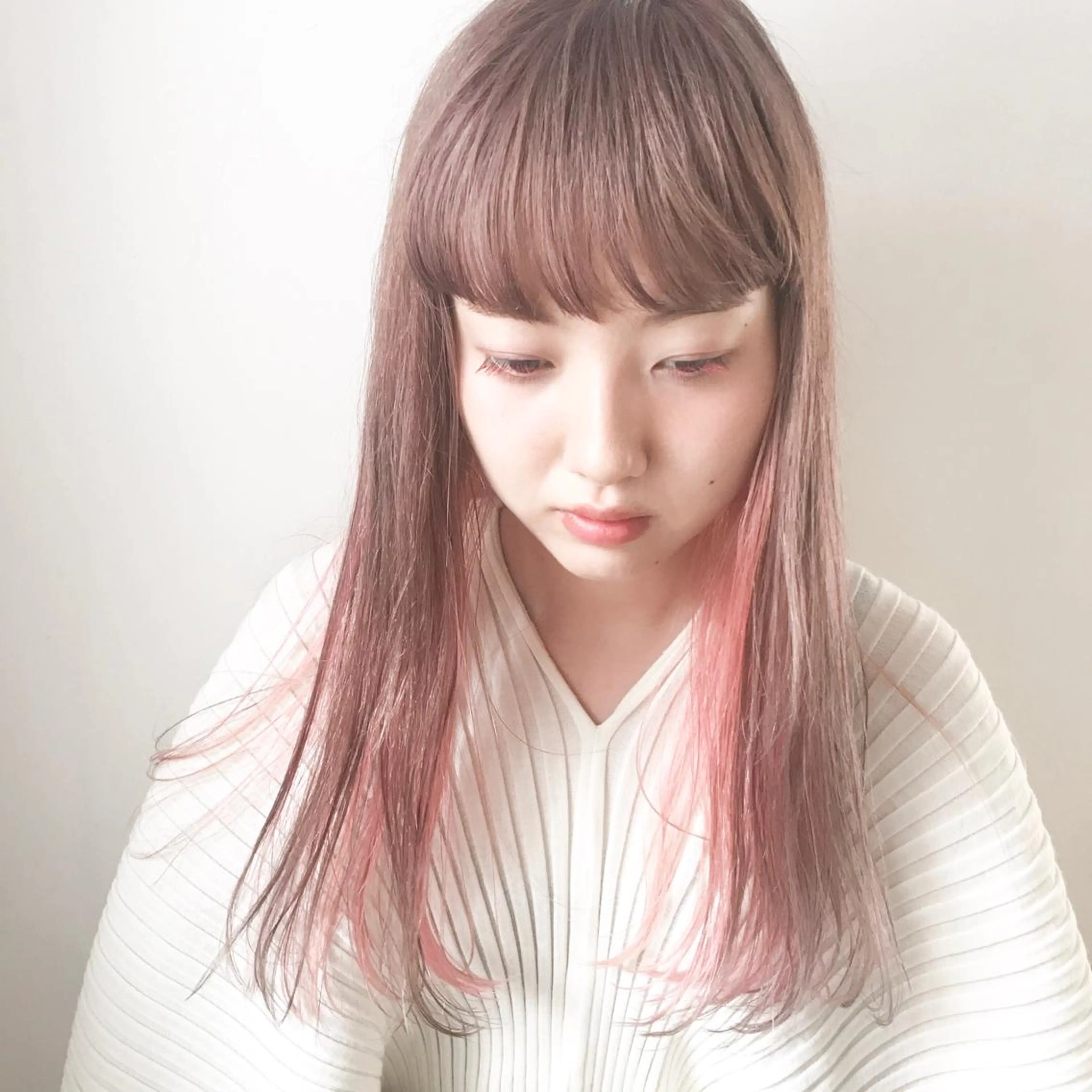 セミロング カラー ブリーチなしで透明感 艶カラー【Ryo】のヘアスタイル