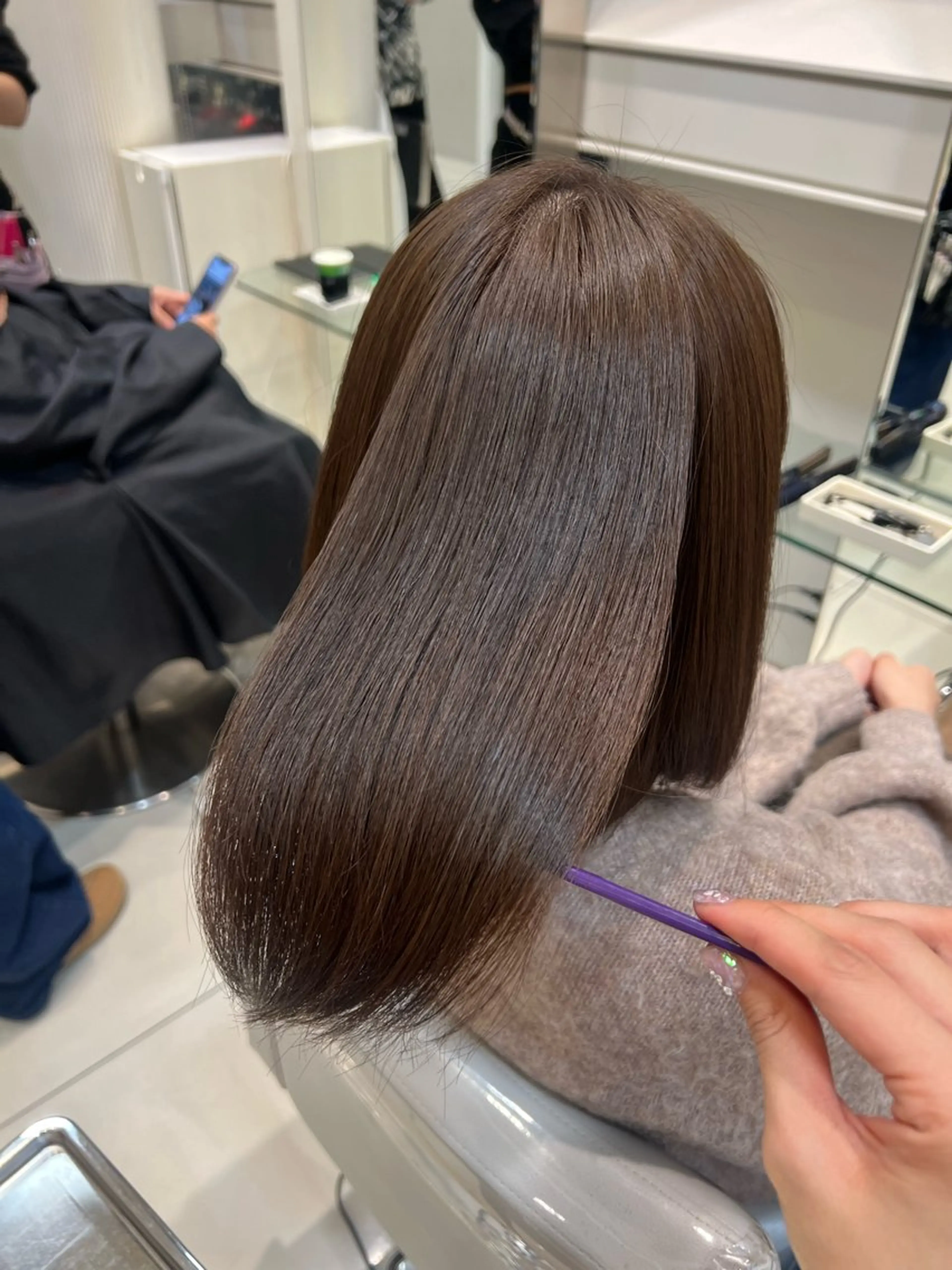 セミロング カラー ブリーチ ブリーチなしカラー Ash 銀座店所属・銀座/カラー 🎀momo🎀のヘアスタイル