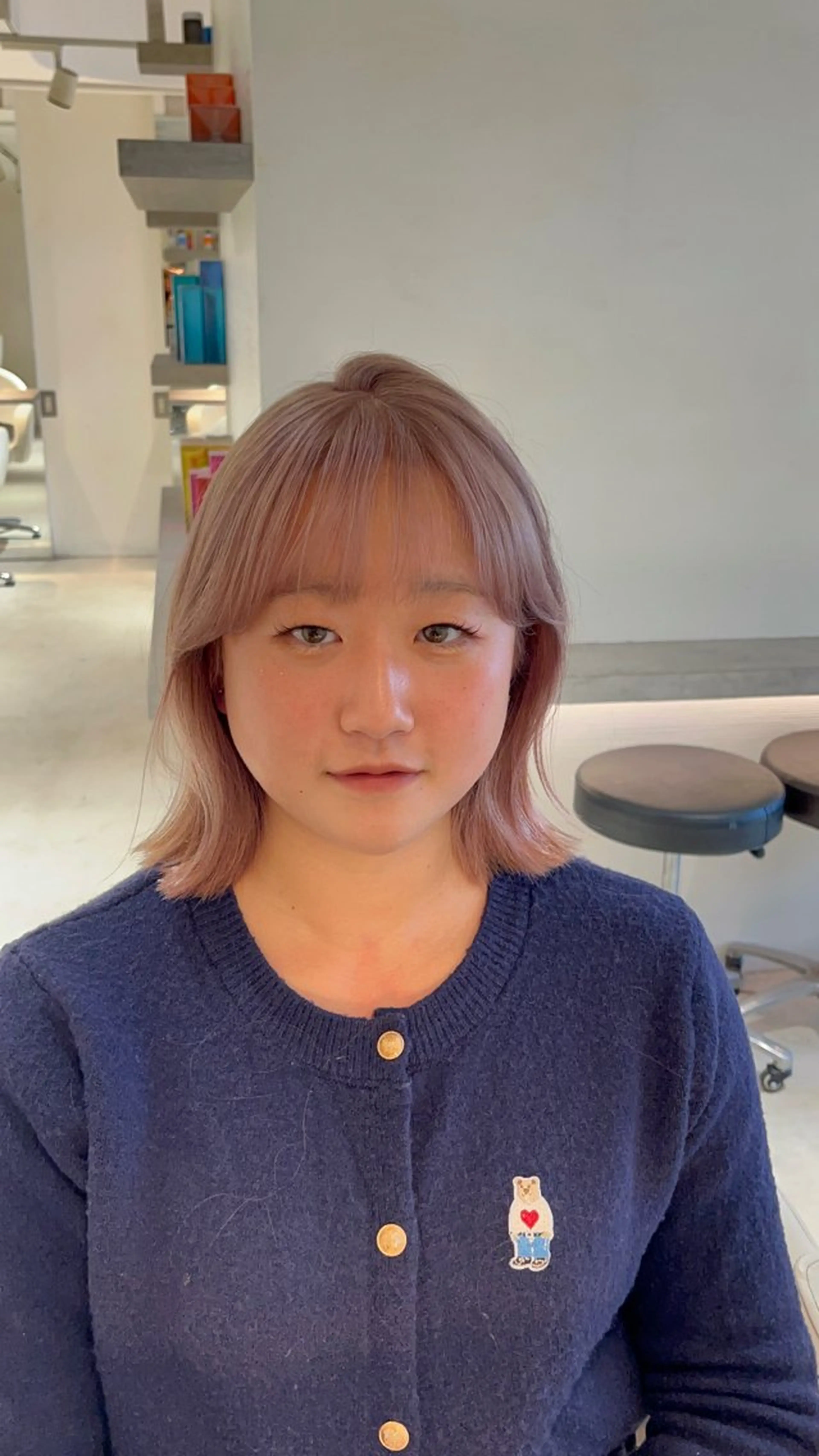 ミディアム ヘアカラー トリートメント ♥️透明感×抜け感 ベージュ/佑珠♥️のヘアスタイル