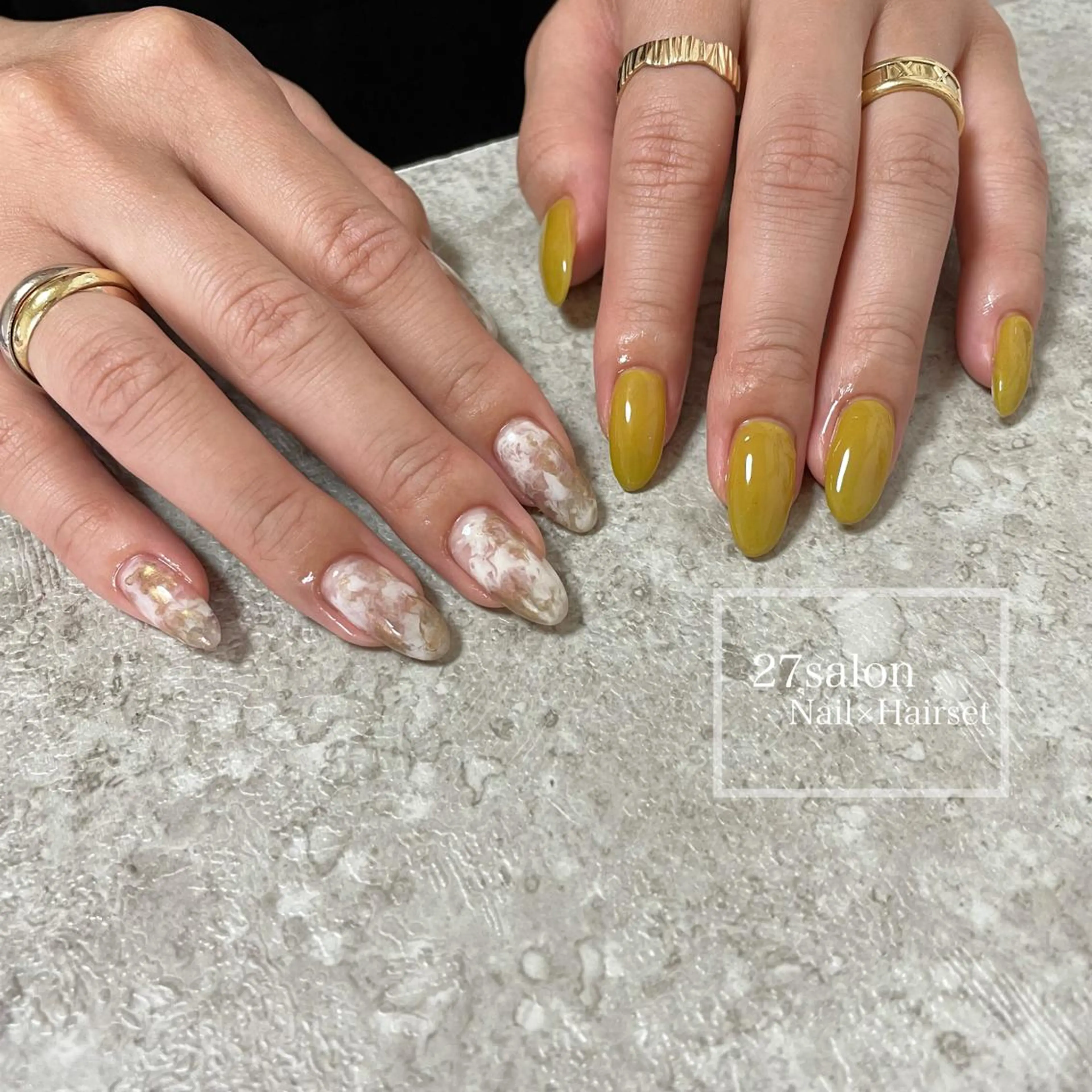 ネイル アートネイル 黄色 27salon yuinaのネイルデザイン