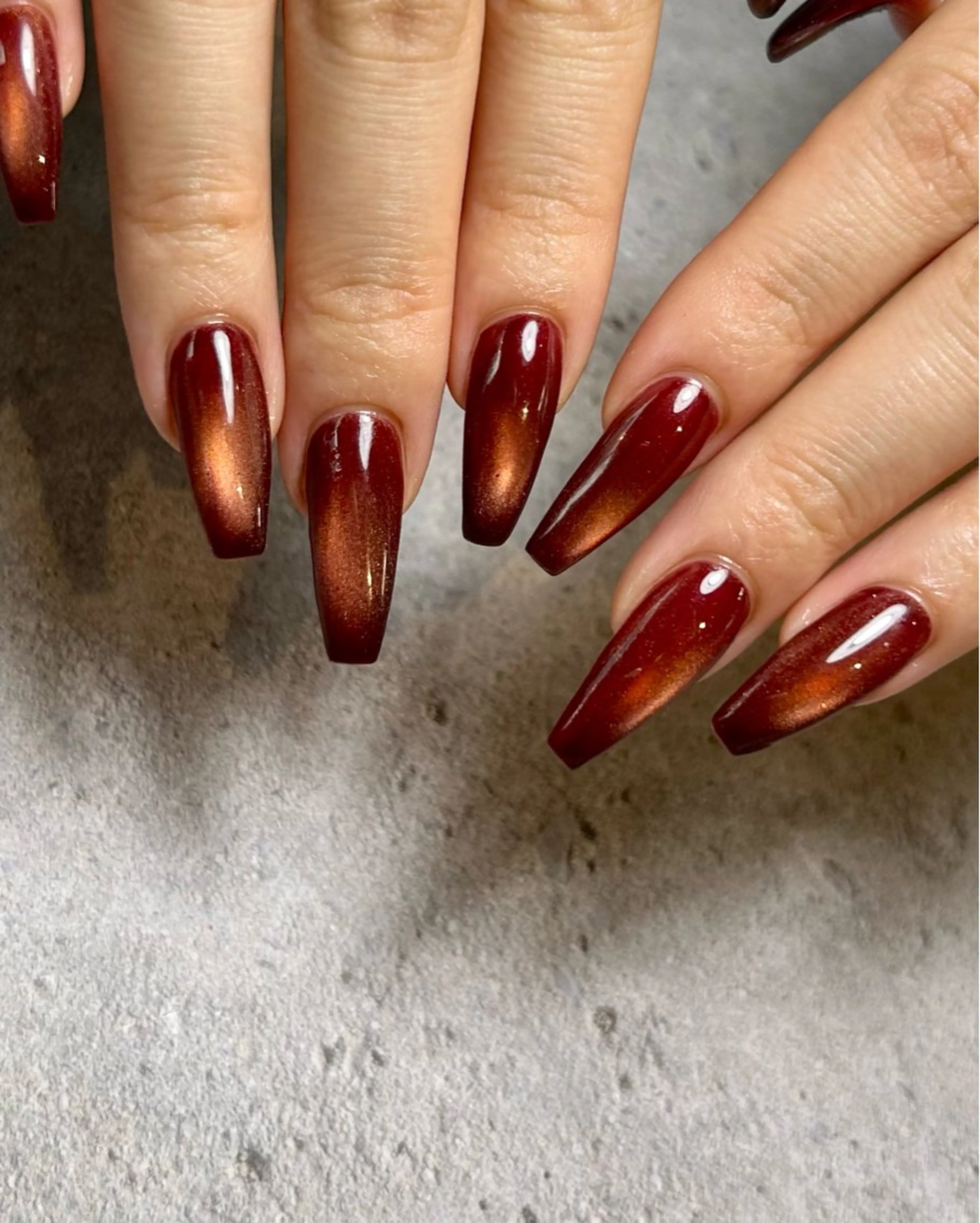 ネイル ボルドー ワンカラーネイル ハンドネイル Reflection marikoのネイルデザイン