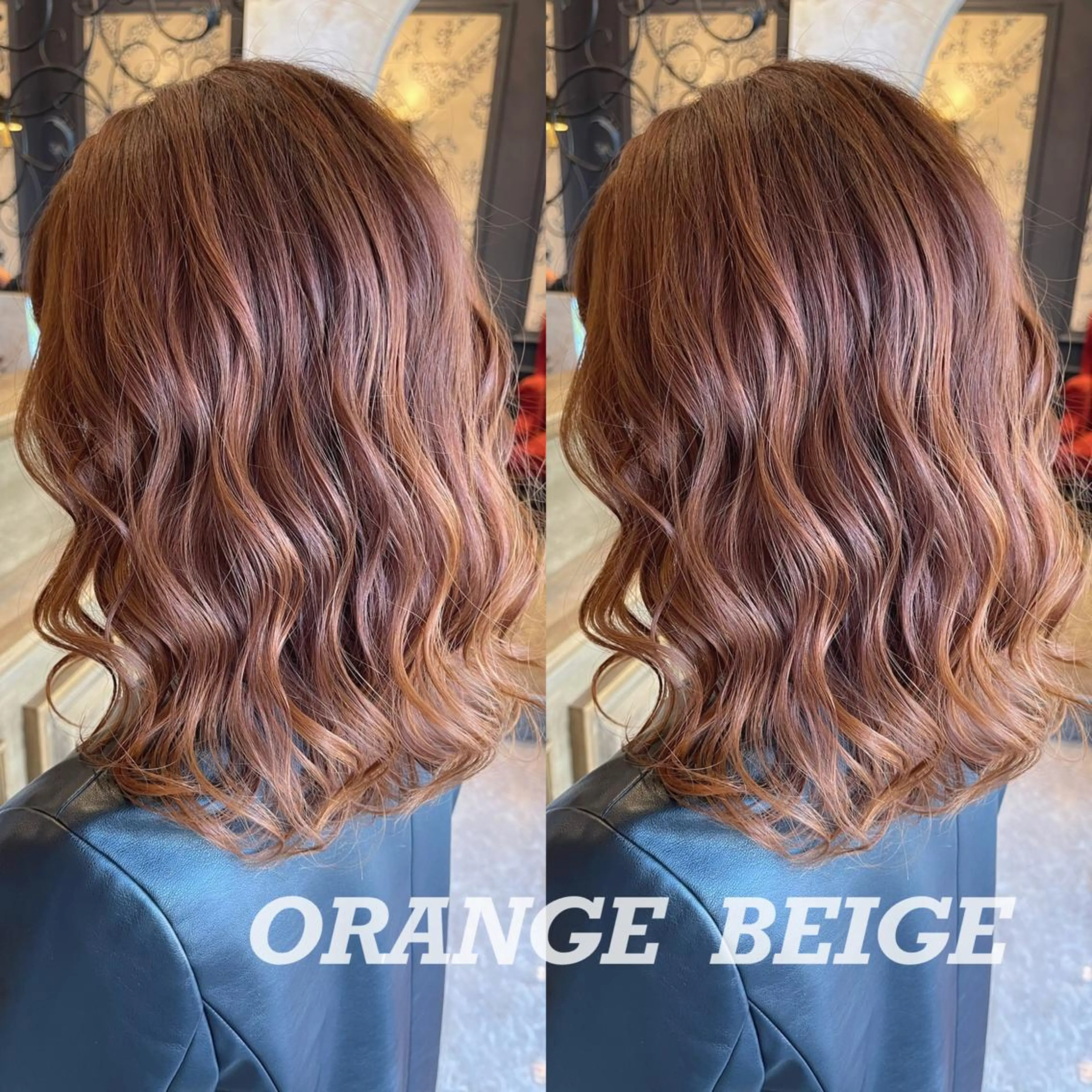 セミロング カラー ベージュカラー オレンジ オレンジベージュ youres  hair所属・佐々木 裕一のヘアスタイル