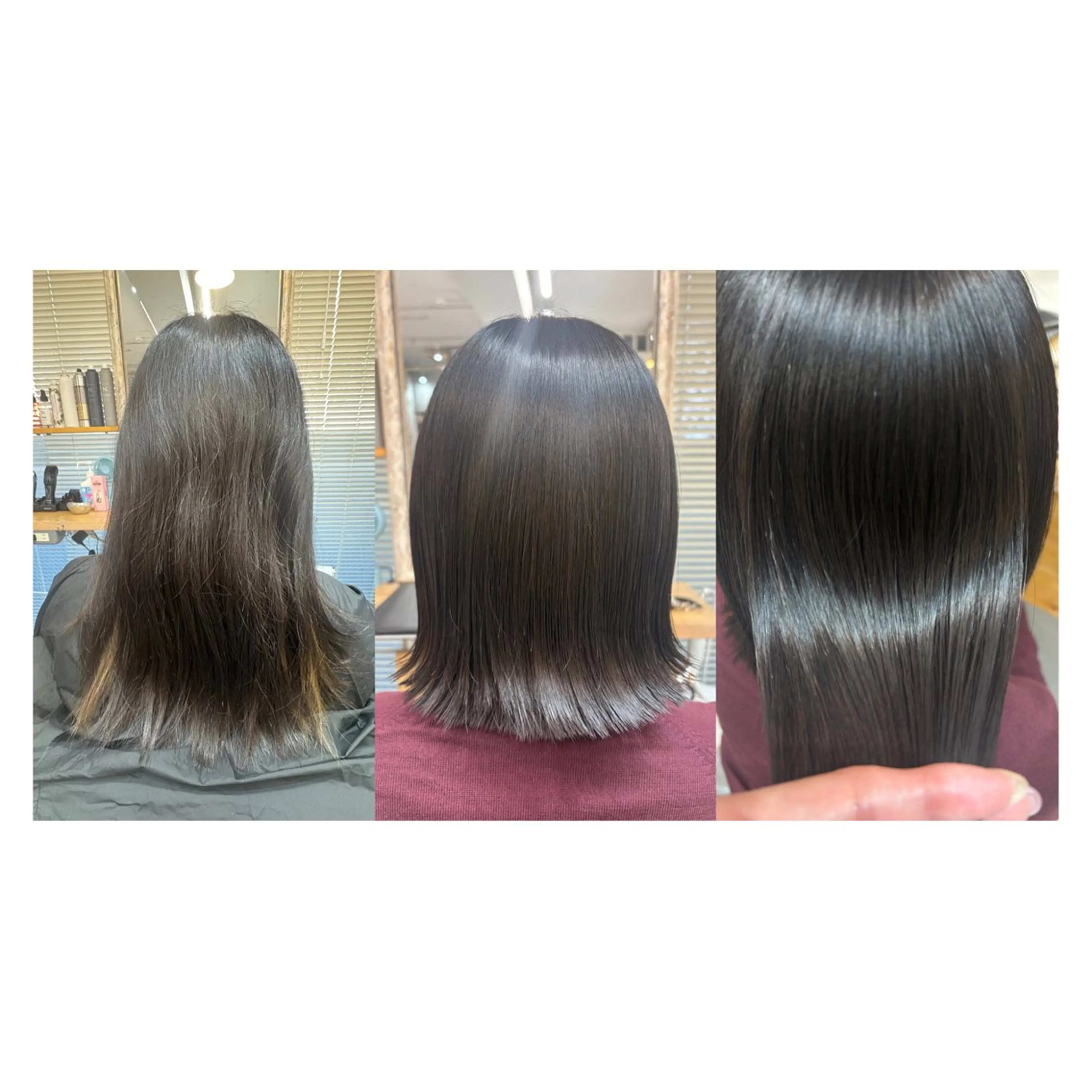 ミディアム レイヤーカット・ 縮毛矯正 星野のヘアスタイル