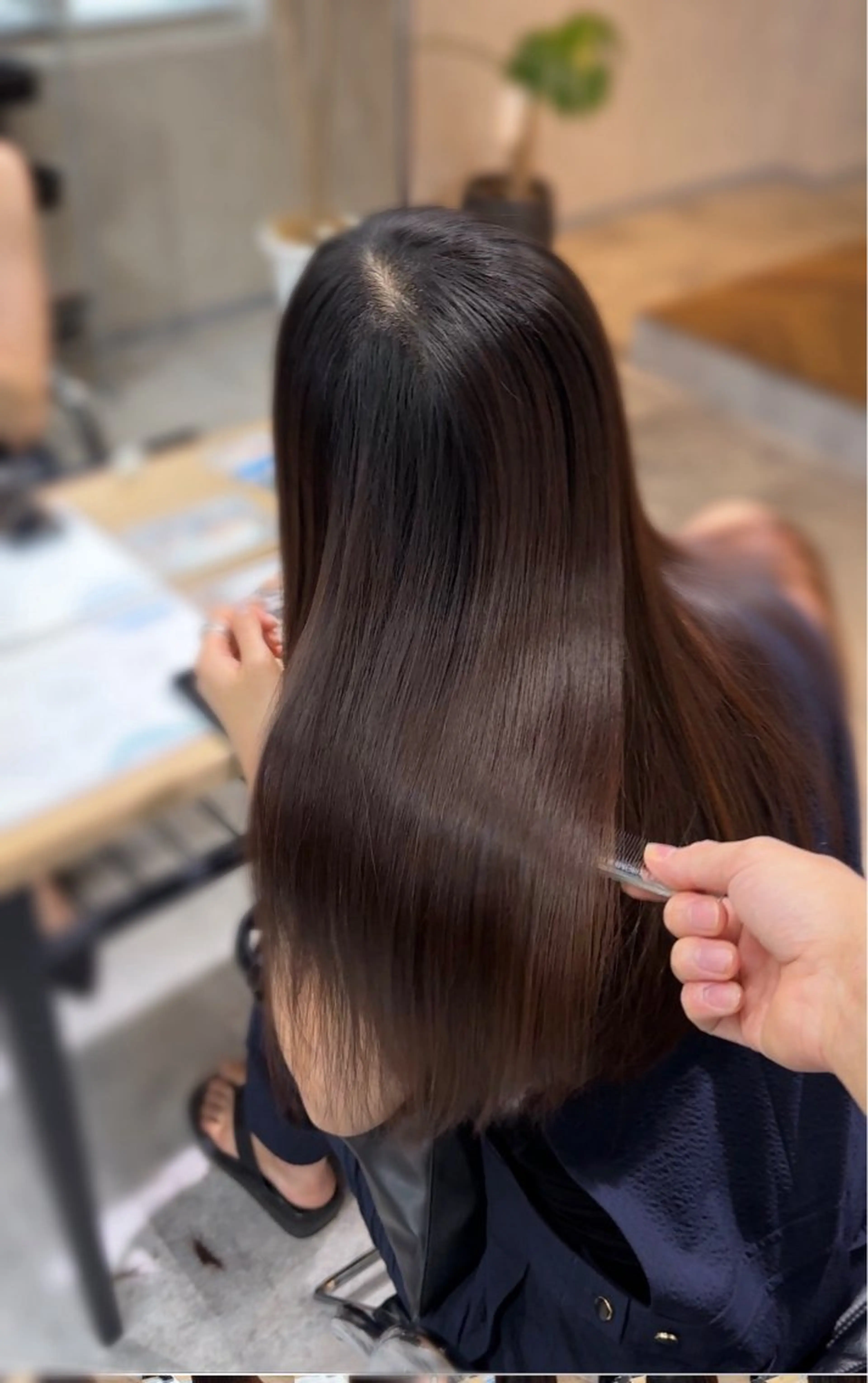 ロング カット 縮毛矯正 トリートメント Life salon SAKURAのヘアスタイル