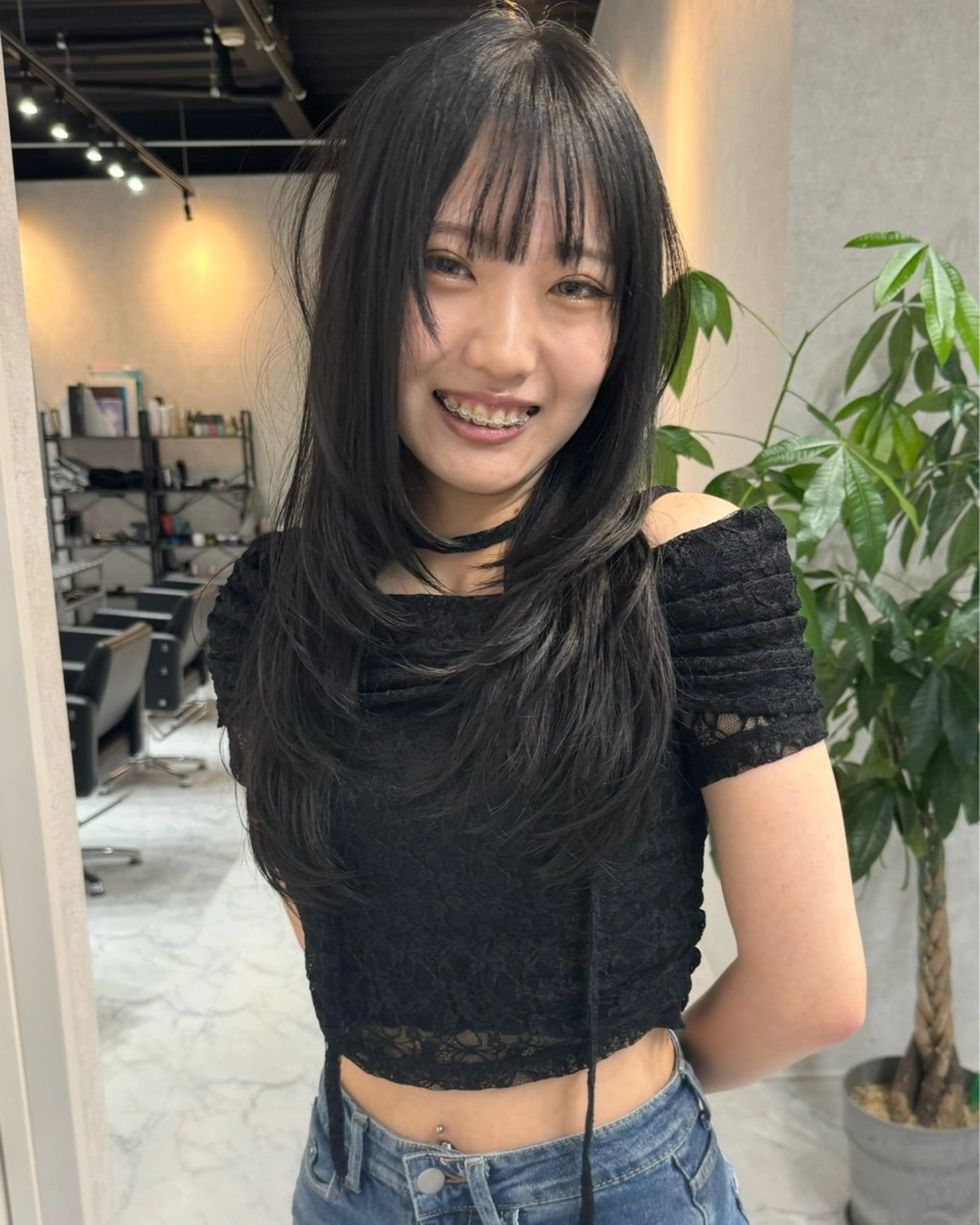 ロング カラー ヘアアレンジ 韓国風ヘア レイヤーカット トリートメント ワンホンヘア カット アンドウ ユウ/ レイヤーカット/韓国のヘアスタイル