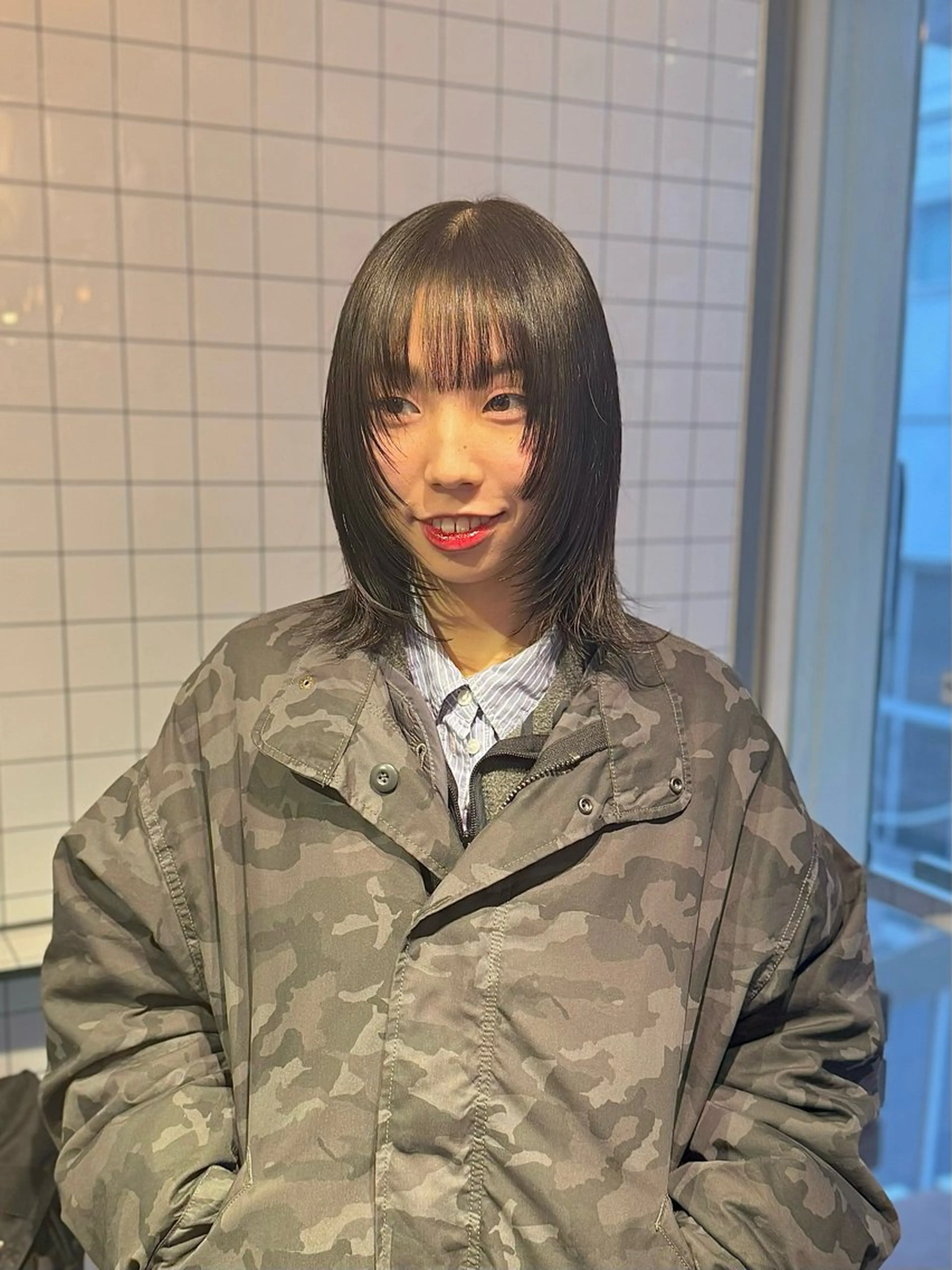 ミディアム カット ヘアカラー トリートメント ウルフレイヤー エクステ/kokiのヘアスタイル