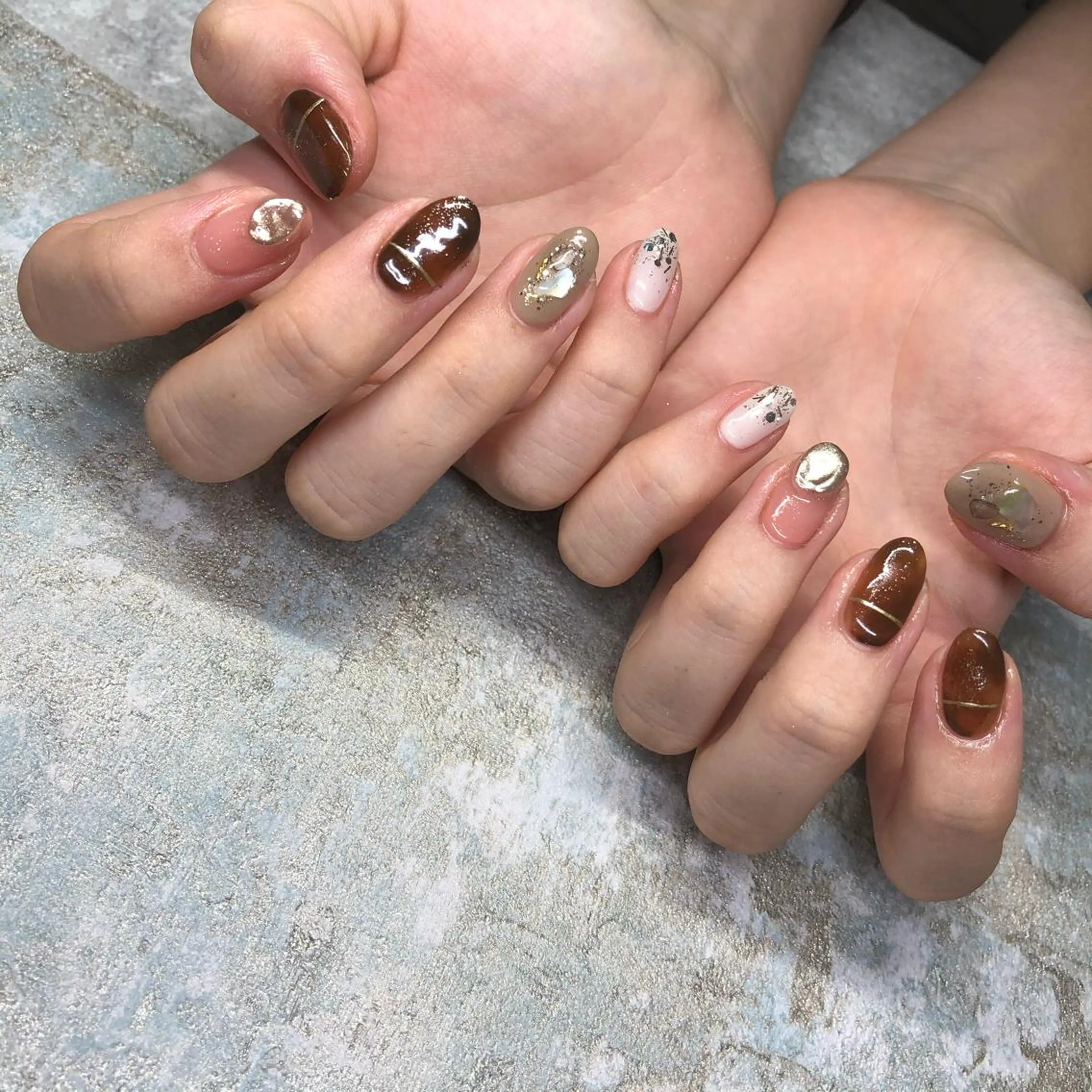 ロング カラー ヘアアレンジ キッズ ネイル マツエク・マツパ 福田 加奈のネイルデザイン