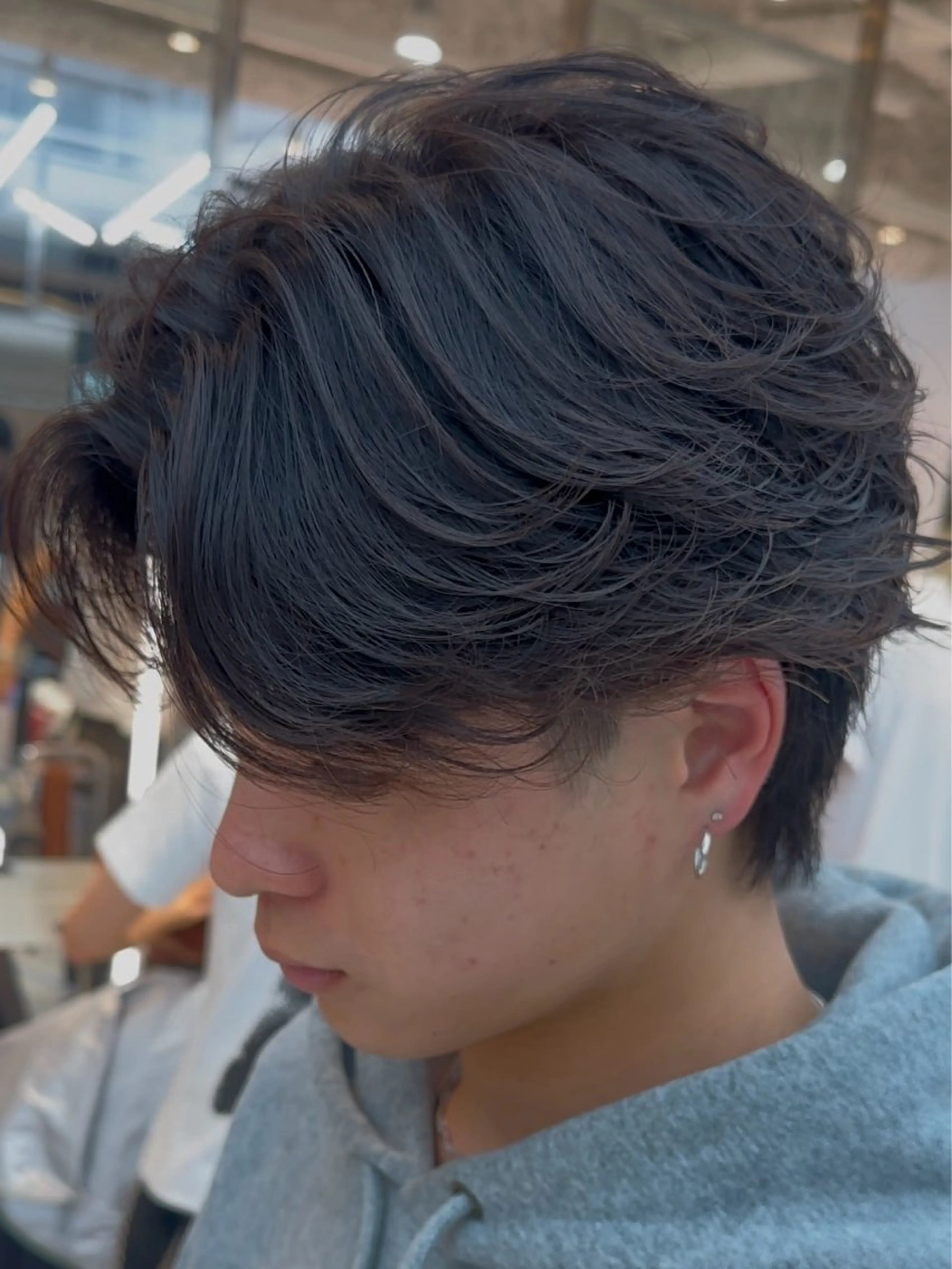 ショート パーマ メンズ フェザーパーマ メンズパーマ カット パーマ fifth park 六反穂 龍介のヘアスタイル