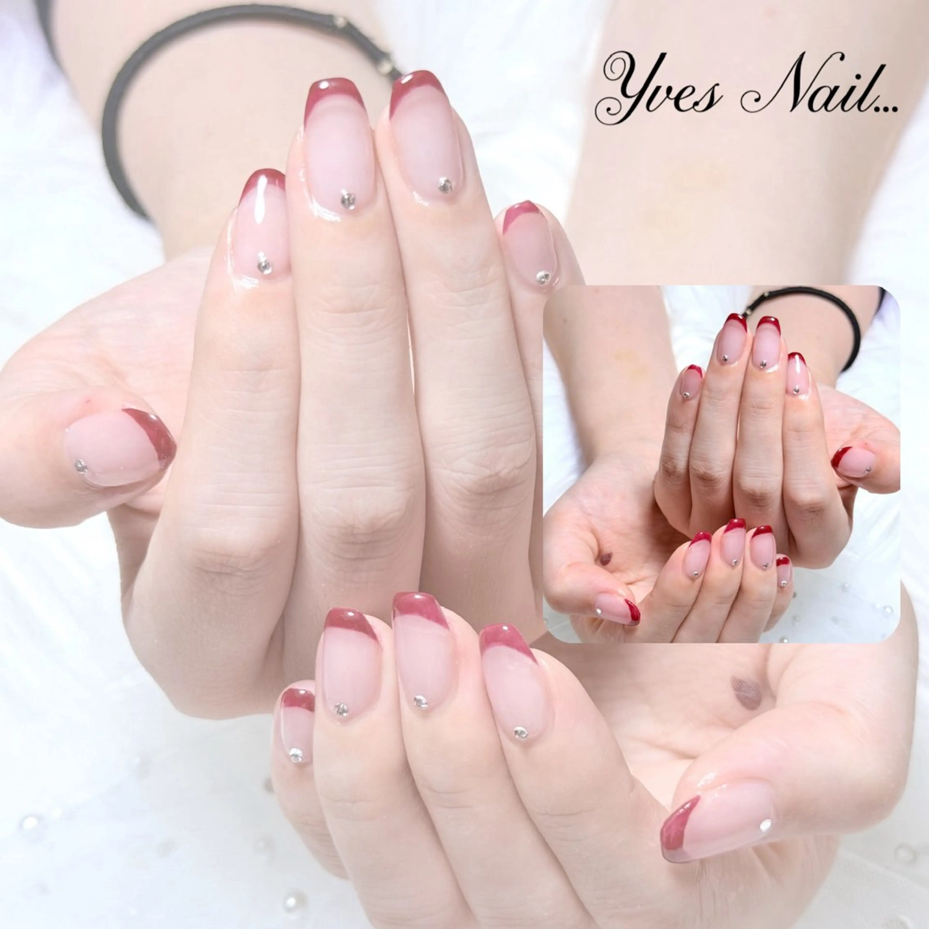 ネイル ボルドー フレンチネイル オフィスネイル シンプルネイル ハンドネイル kanno yのネイルデザイン