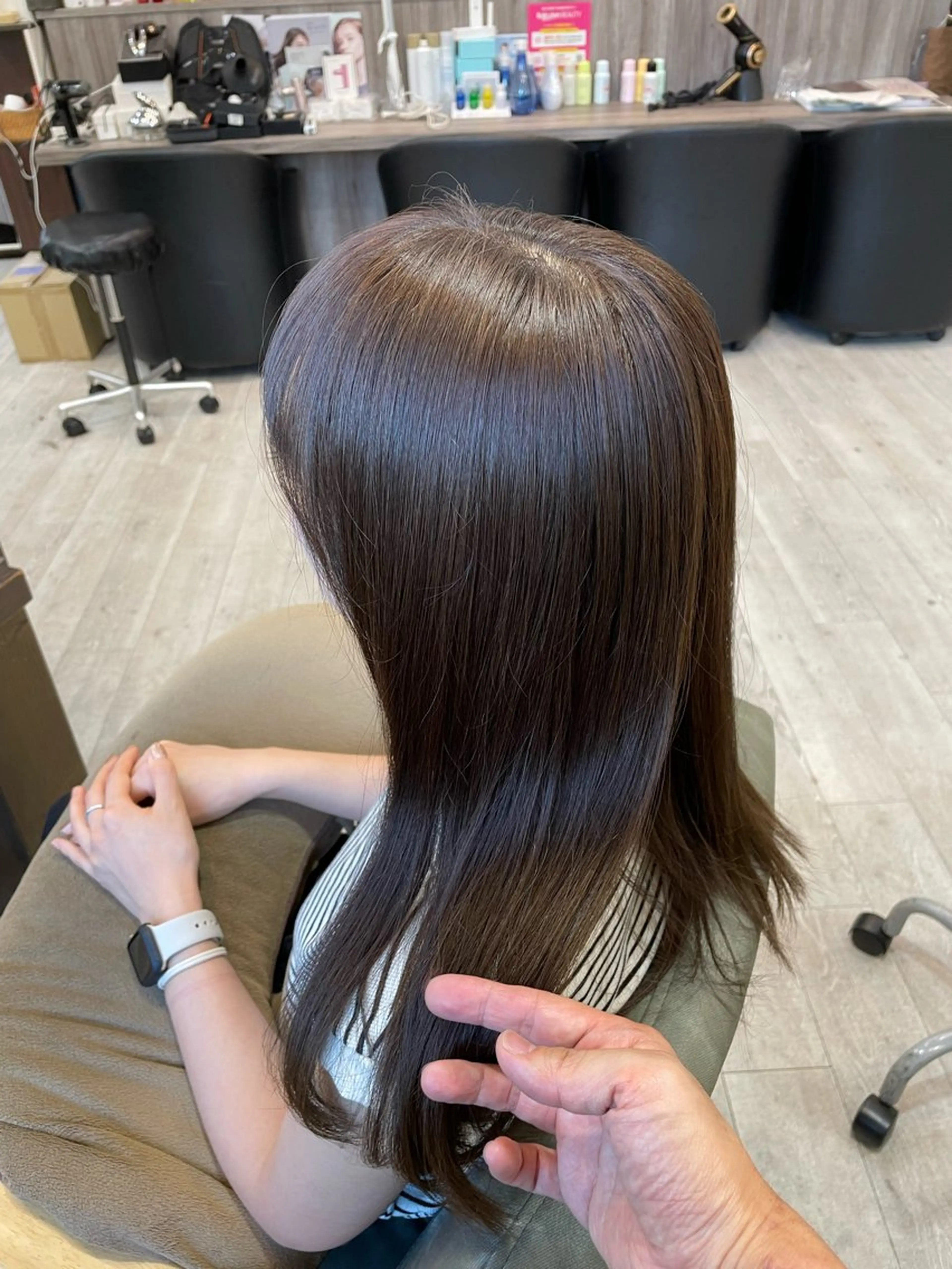 セミロング カラー 中野  淳のヘアスタイル
