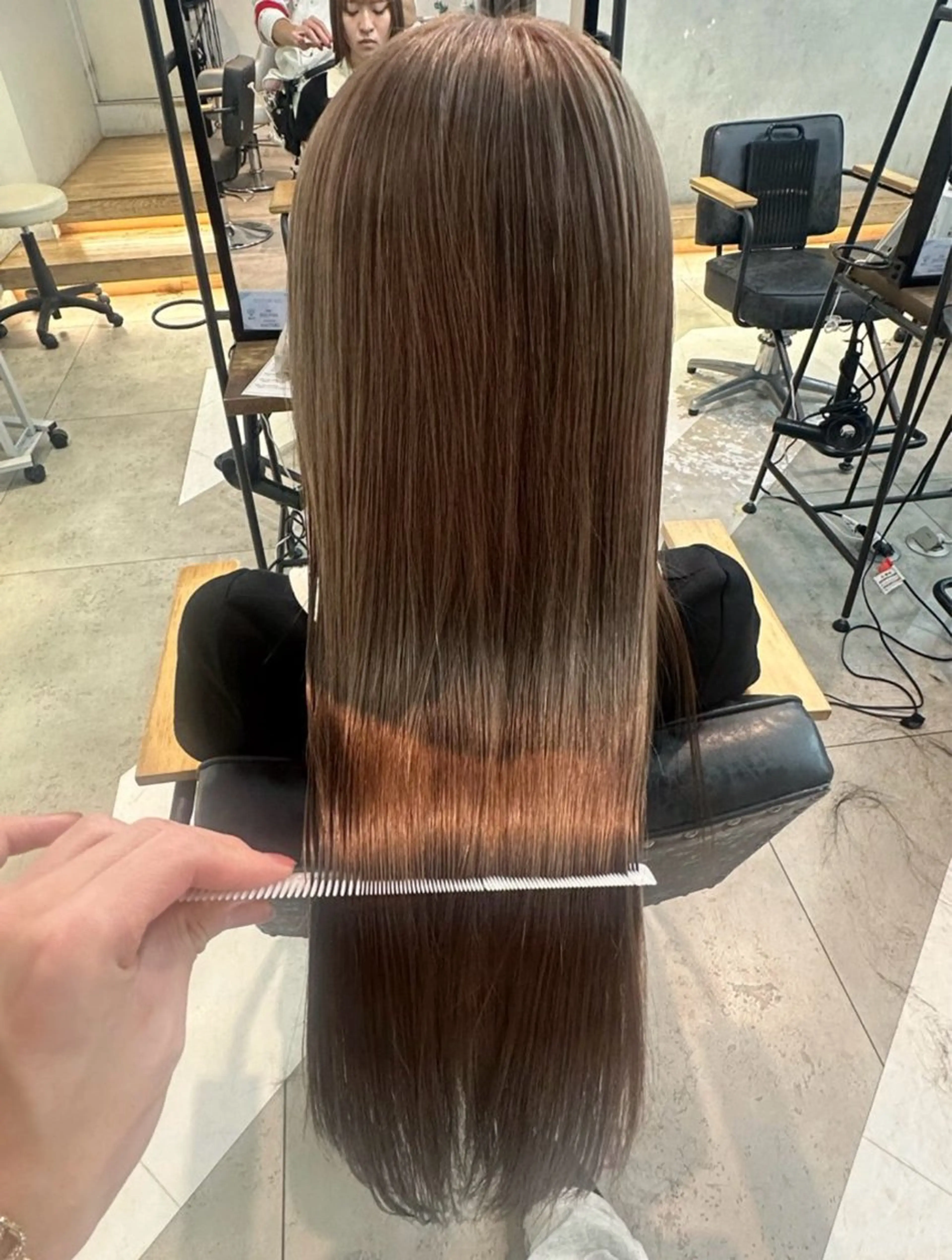ロング パーマ 酸性ストレート ストレートパーマ 縮毛矯正 ハイトーン/パーマ/ メンズ / 櫻本🌐のヘアスタイル