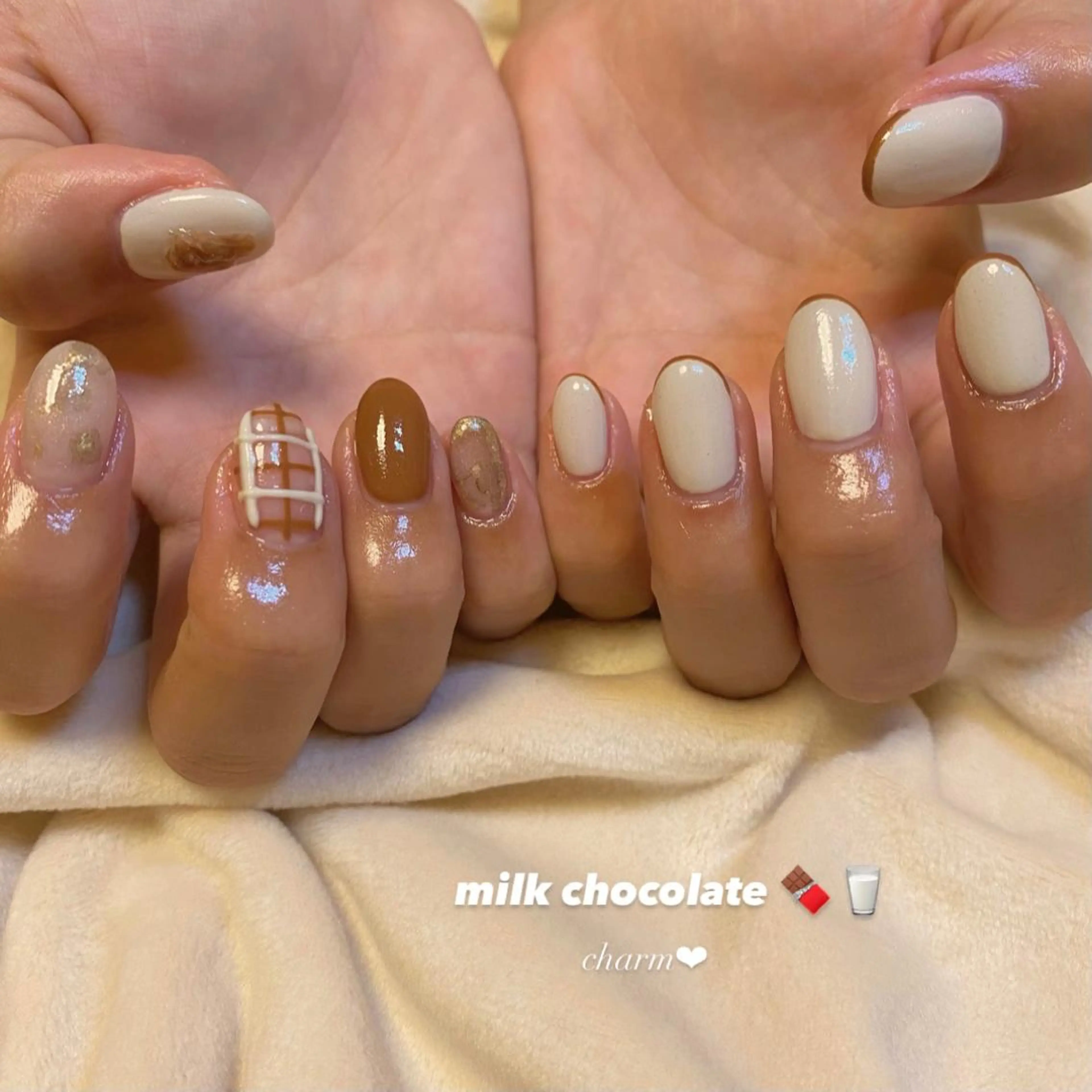 ネイル ニュアンスネイル バレンタイン nail salon charmのネイルデザイン