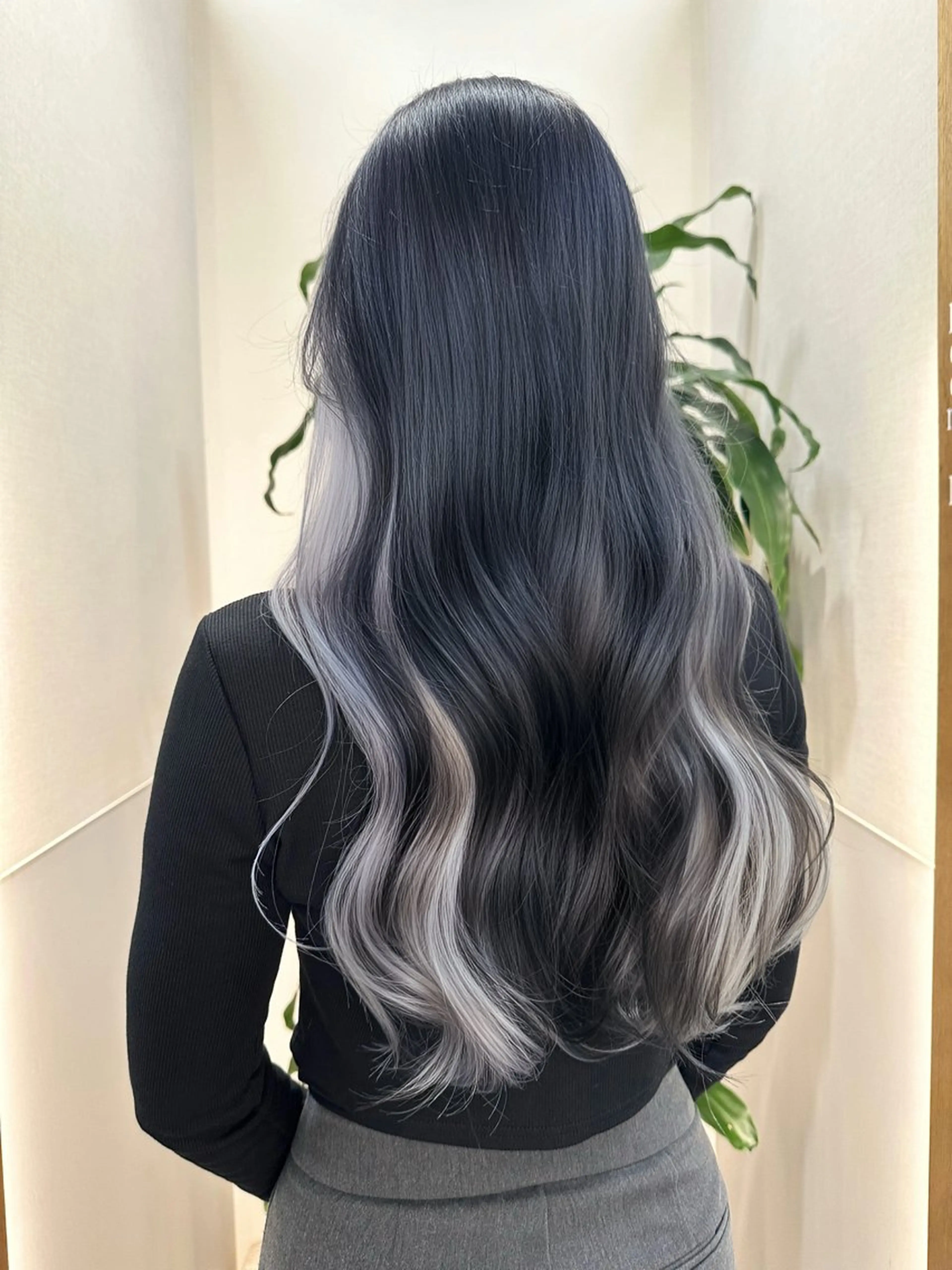 ロング カラー インナーカラー シルバー ホワイトシルバー ヘアカラー トリートメント 🦋レイヤーカット ミドリカワ🦋のヘアスタイル