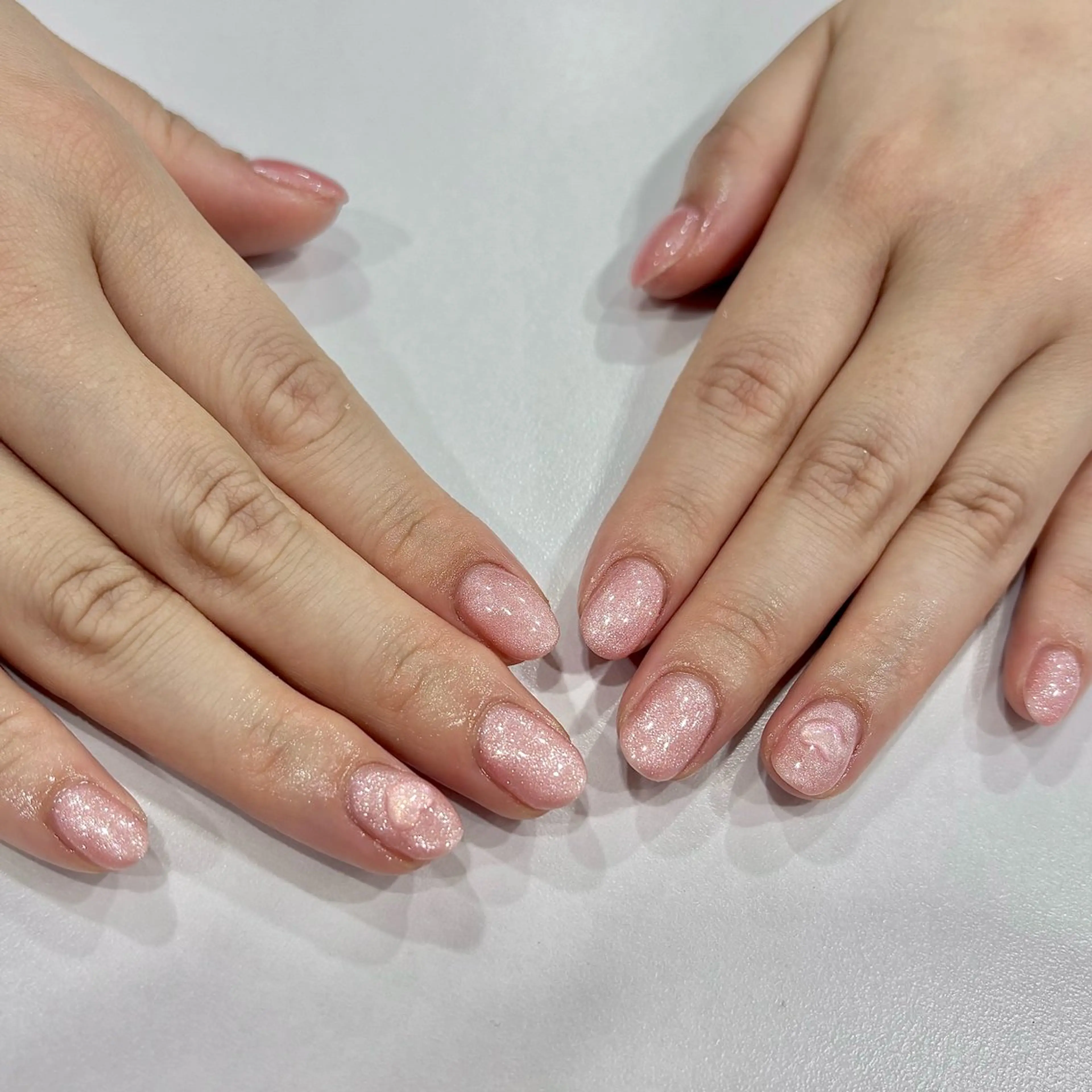 ネイル ハート ワンカラーネイル ピンク アンリッシュ池袋 小泉のネイルデザイン