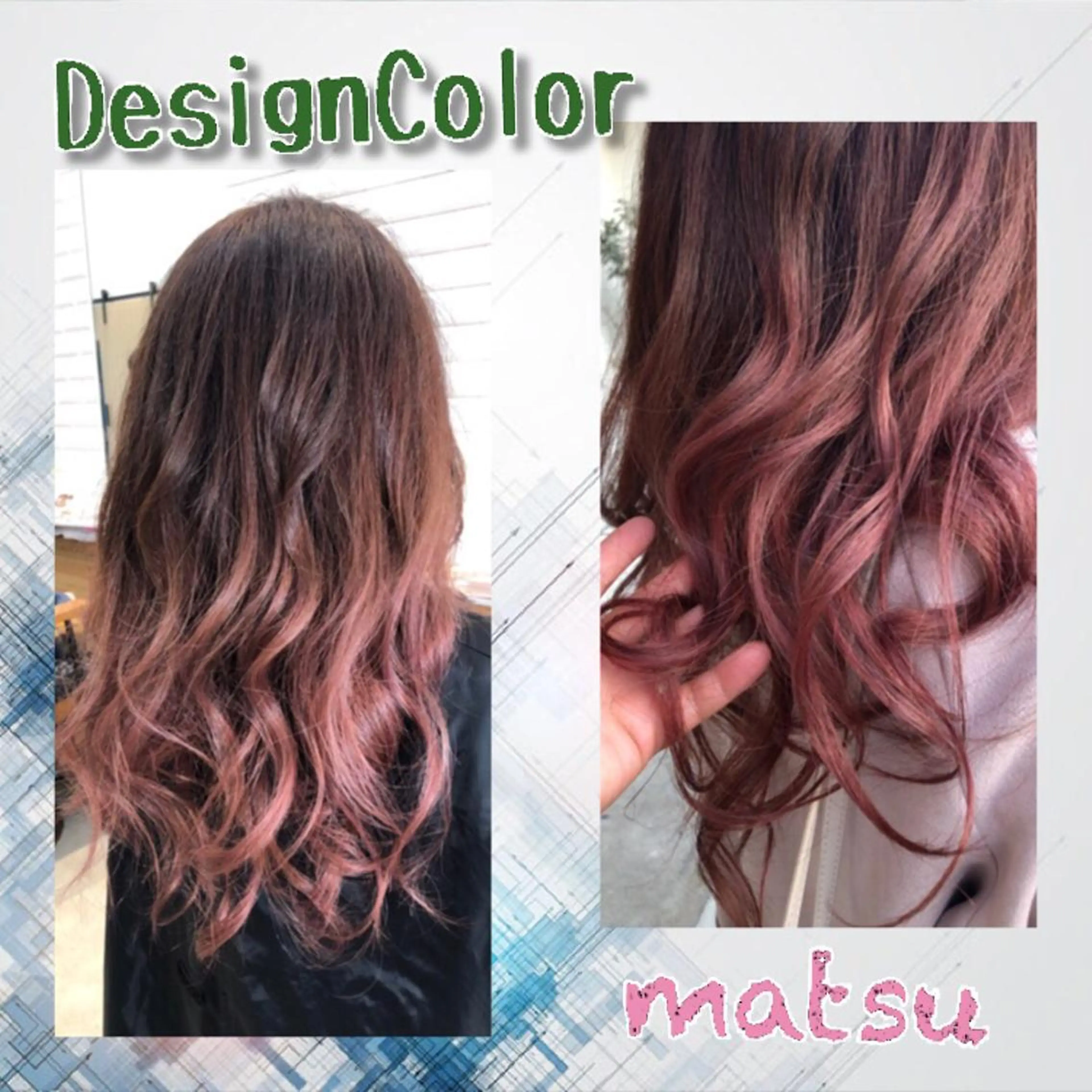 ロング カット ヘアカラー MATSU 🌟韓国🇰🇷のヘアスタイル