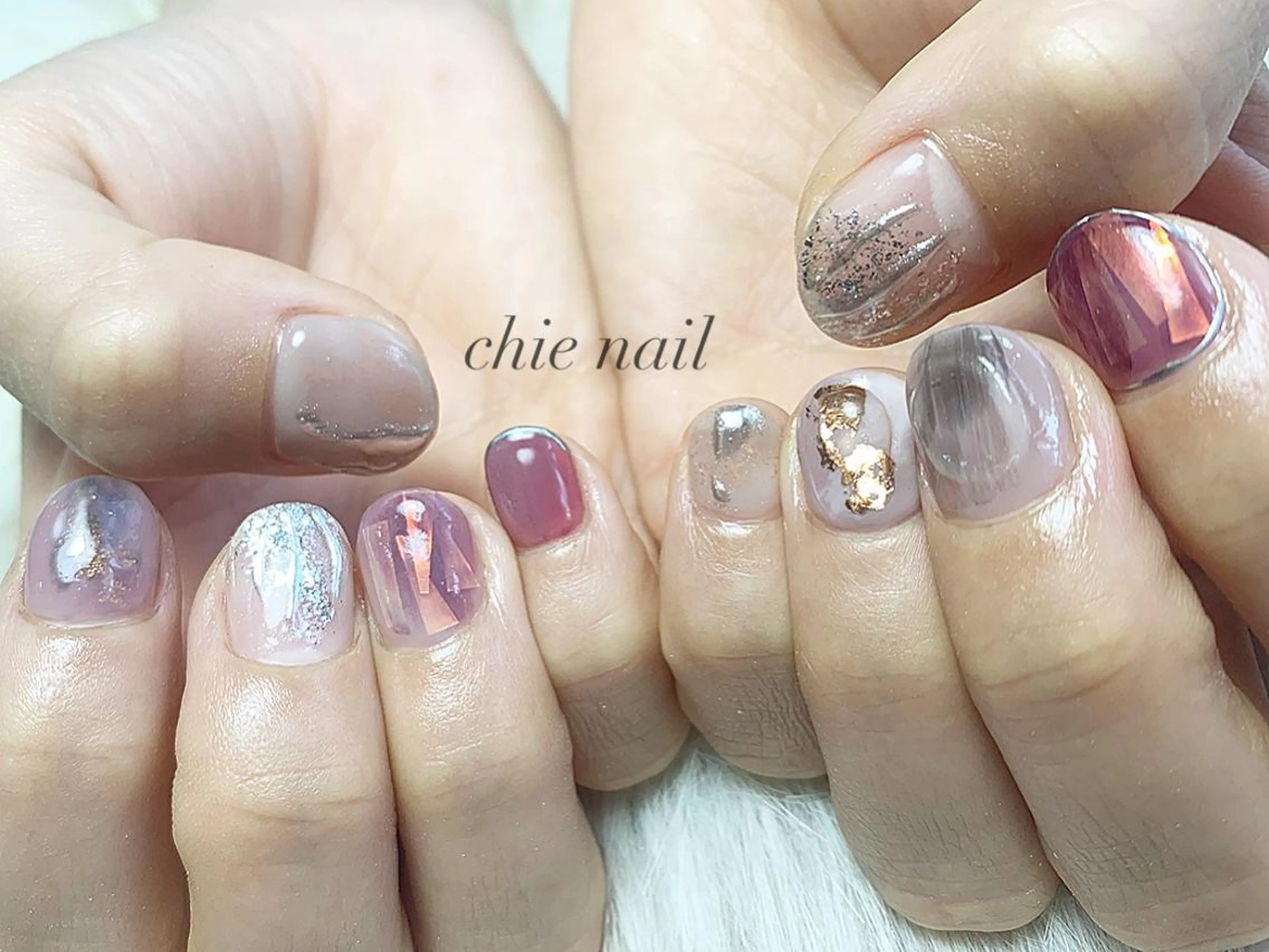 ネイル パープル ハンドネイル 森ノ宮❤︎ chieのネイルデザイン