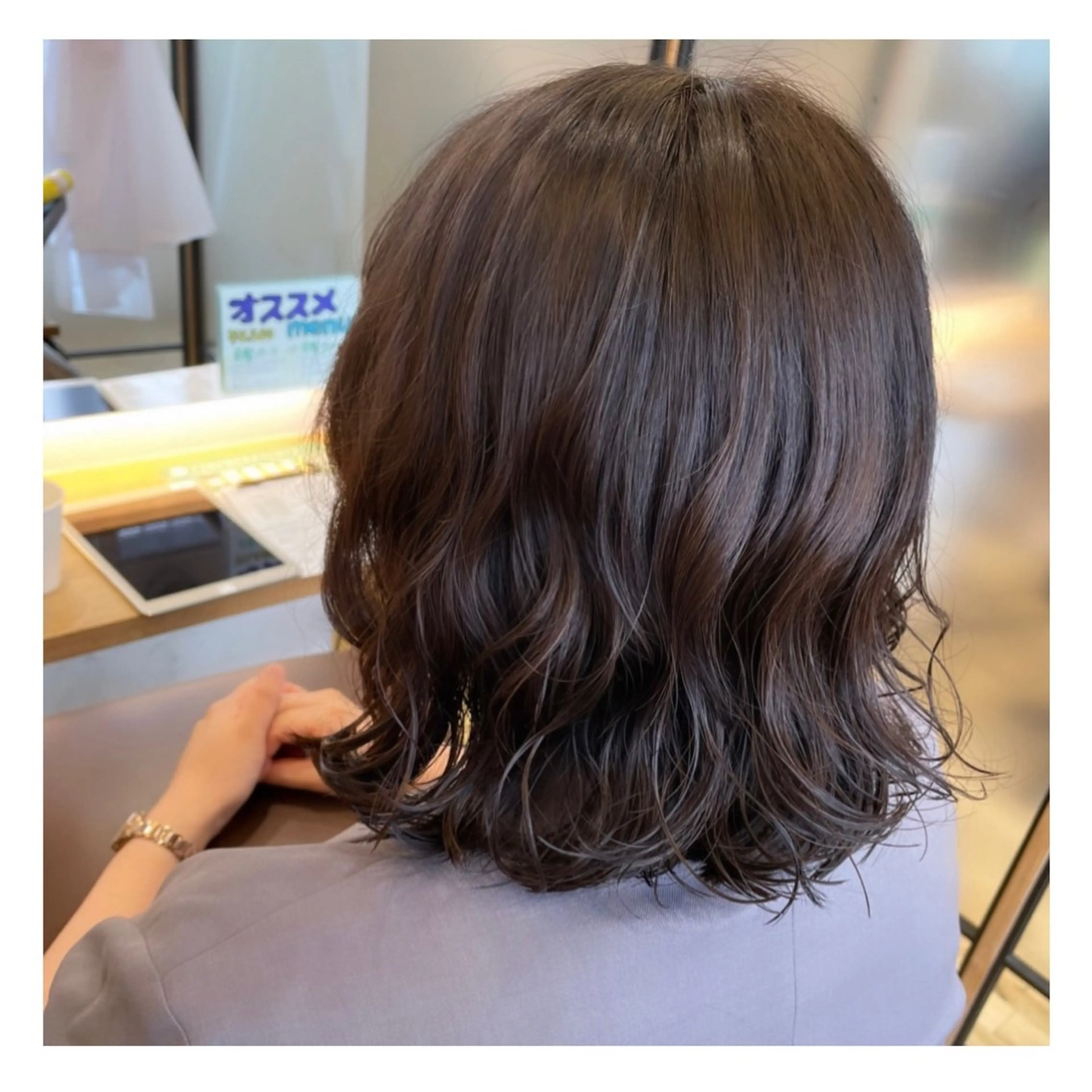 ミディアム パーマ カット パーマ ❁⃘ ち だ り さ ❁⃘のヘアスタイル