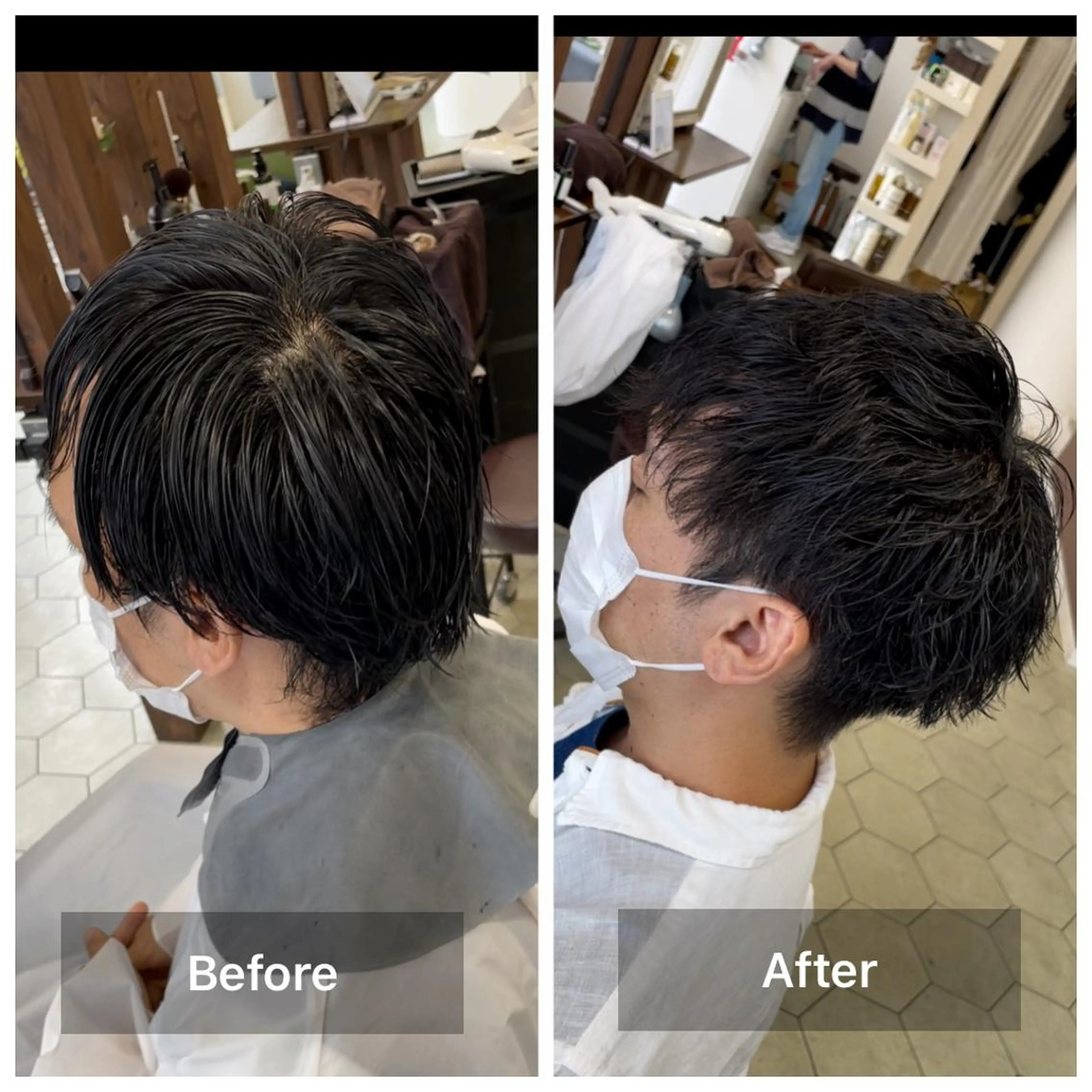 ショート パーマ メンズ カット パーマ ヘアセット share salon　SCENA所属・堤太志 メンズパーマ特化のヘアスタイル