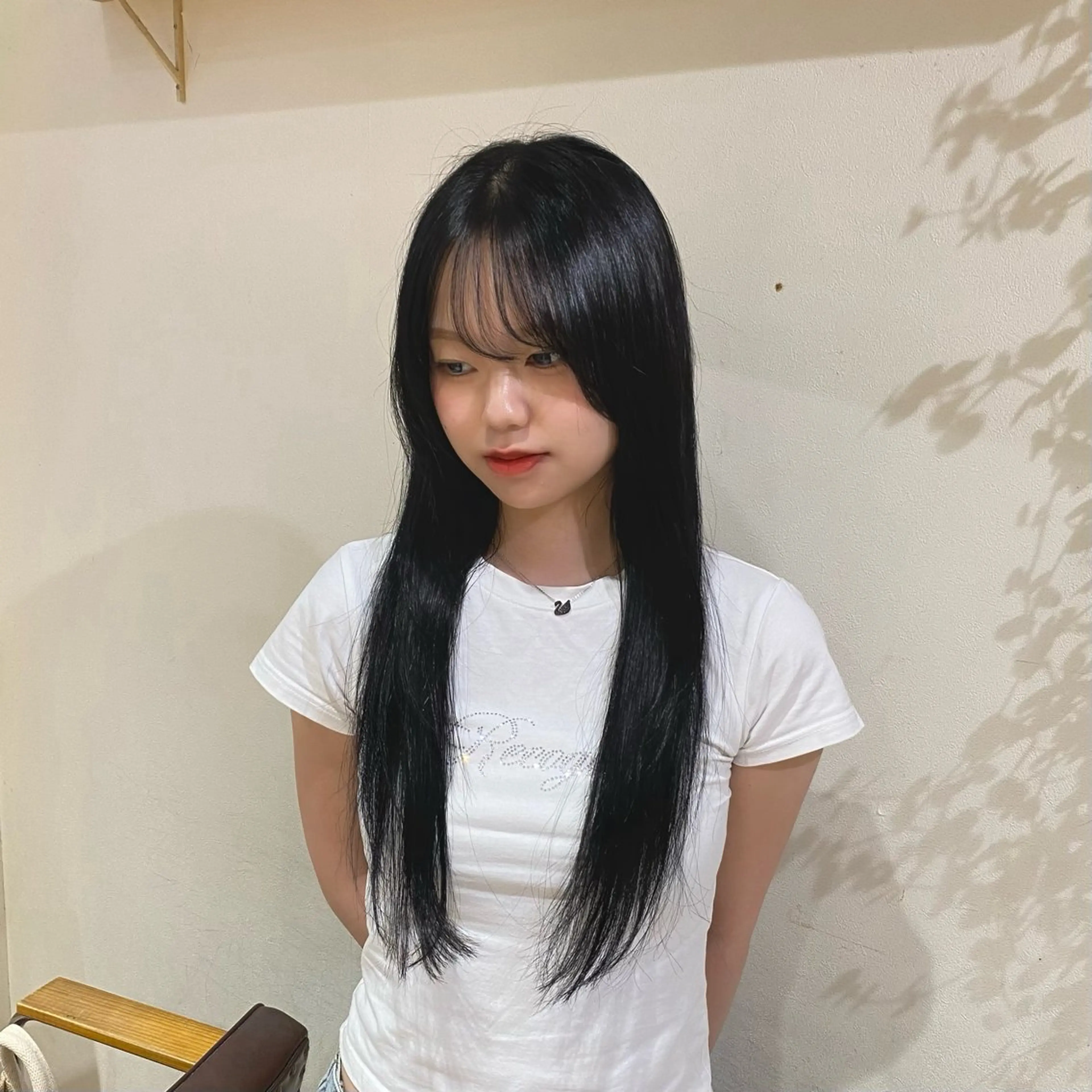 ロング カラー 黒髪 ブルーカラー ブルーブラック 暖色カラー/ネイル ナナコ💌のヘアスタイル