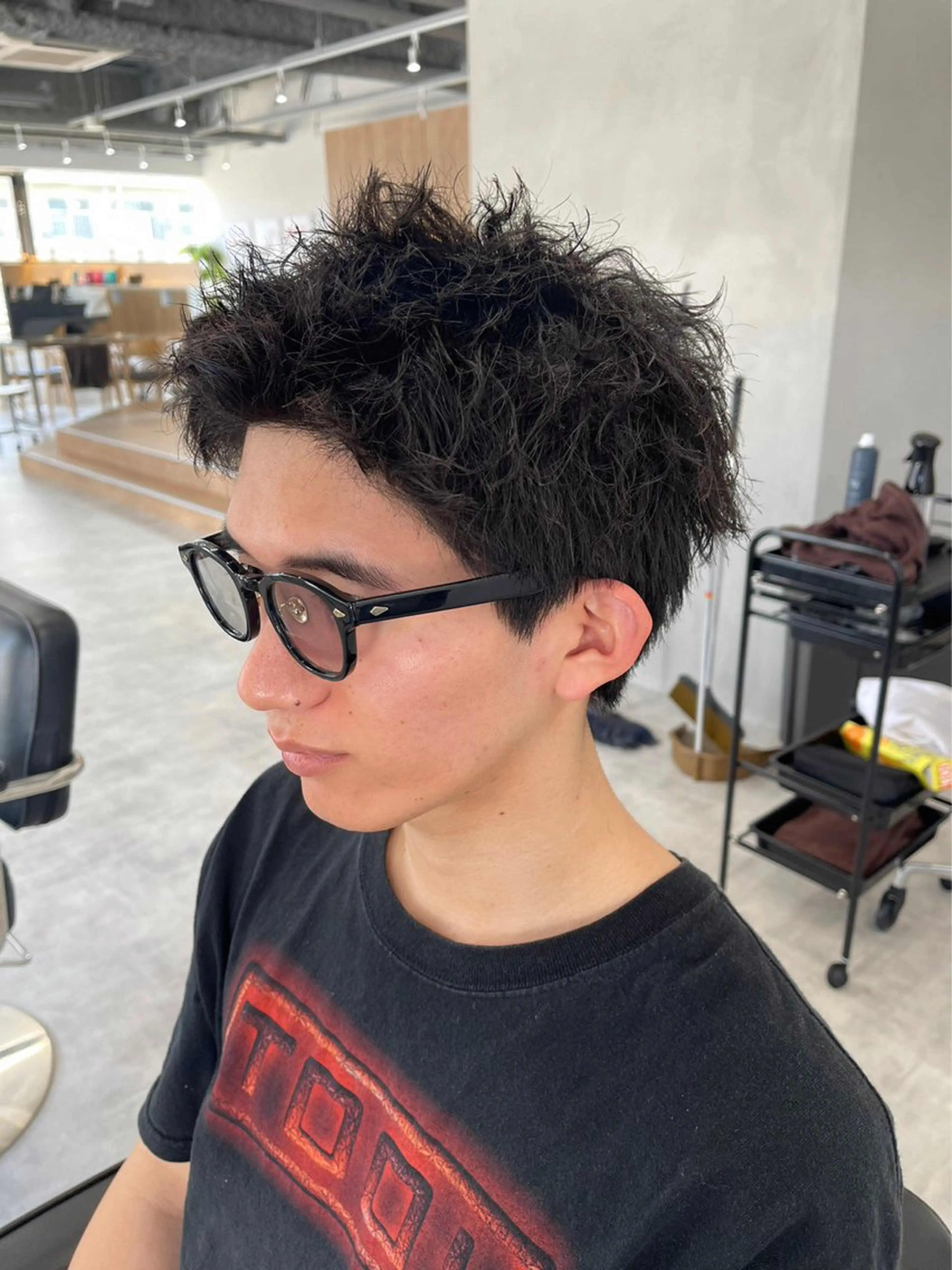 ショート パーマ メンズ メンズパーマ/新潟/ 万代/高橋悠叶のヘアスタイル