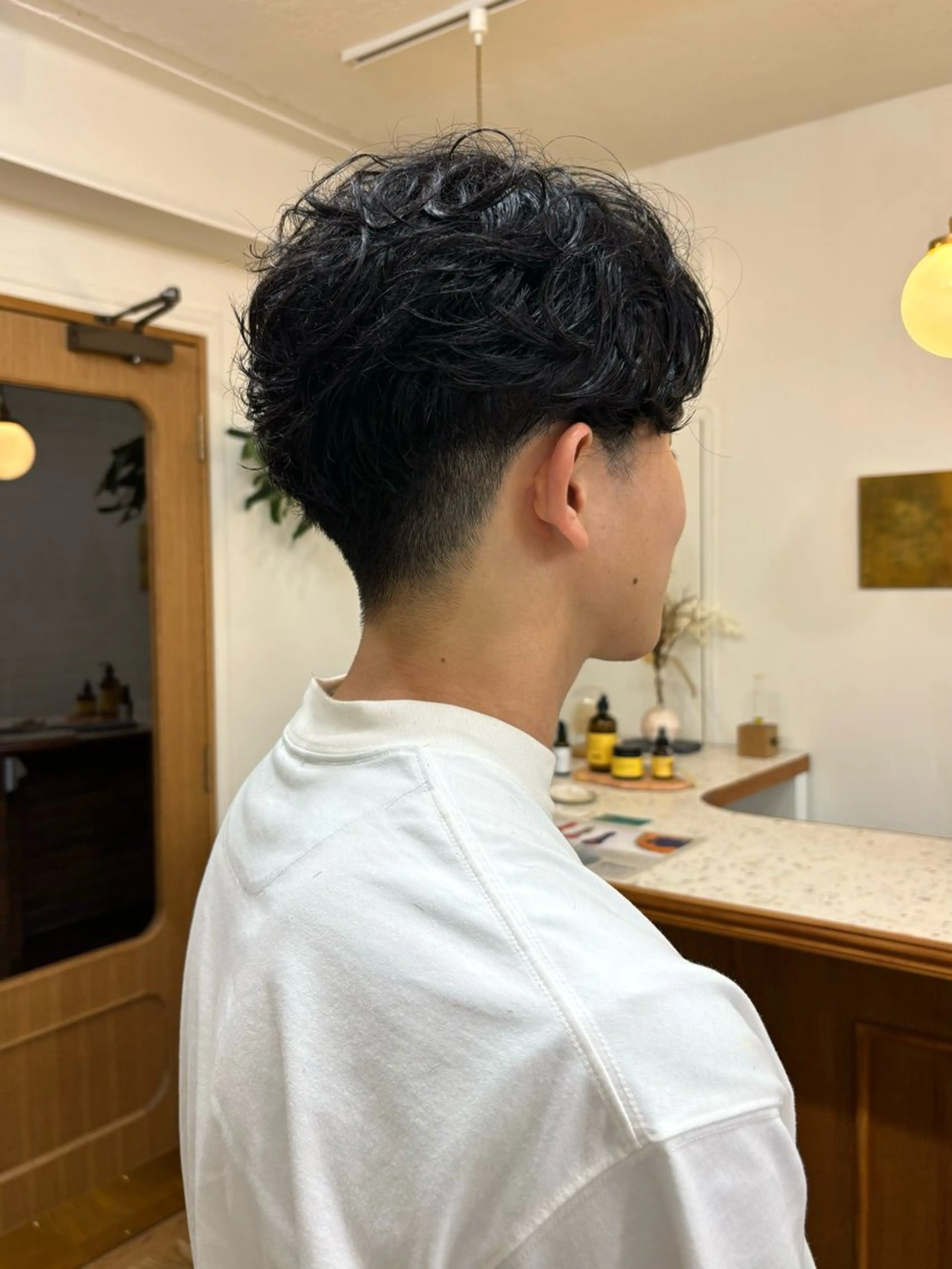 ショート パーマ メンズ センターパート メンズパーマ ツーブロック 刈り上げ 似合わせカット カット パーマ CIEN所属・ayano🫧 《CIEN》のヘアスタイル