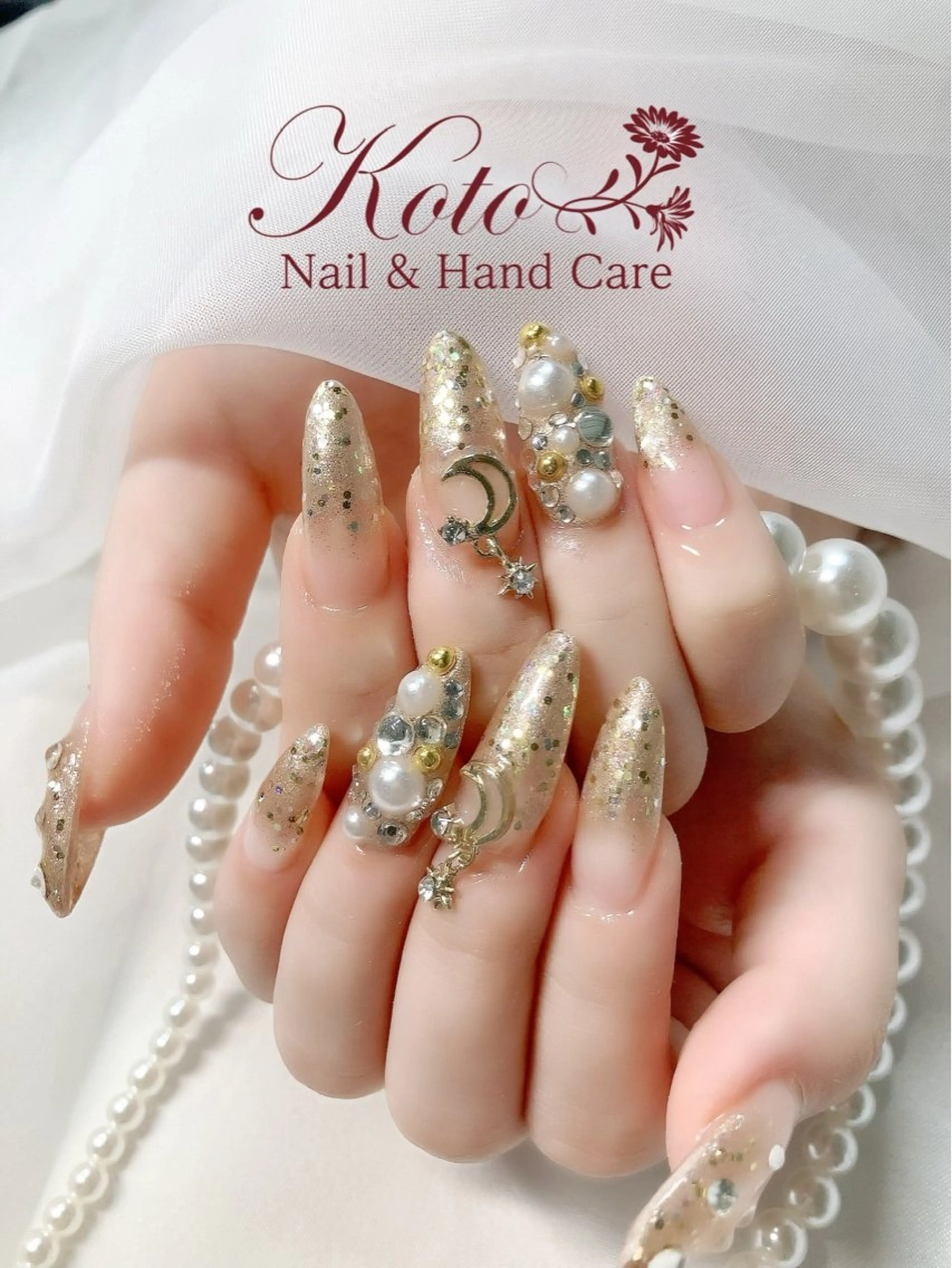 ネイル 長さ出し ジェルネイル 持ち込み ニュアンスネイル 赤色 ハンドネイル Nail Salon KOTOのネイルデザイン