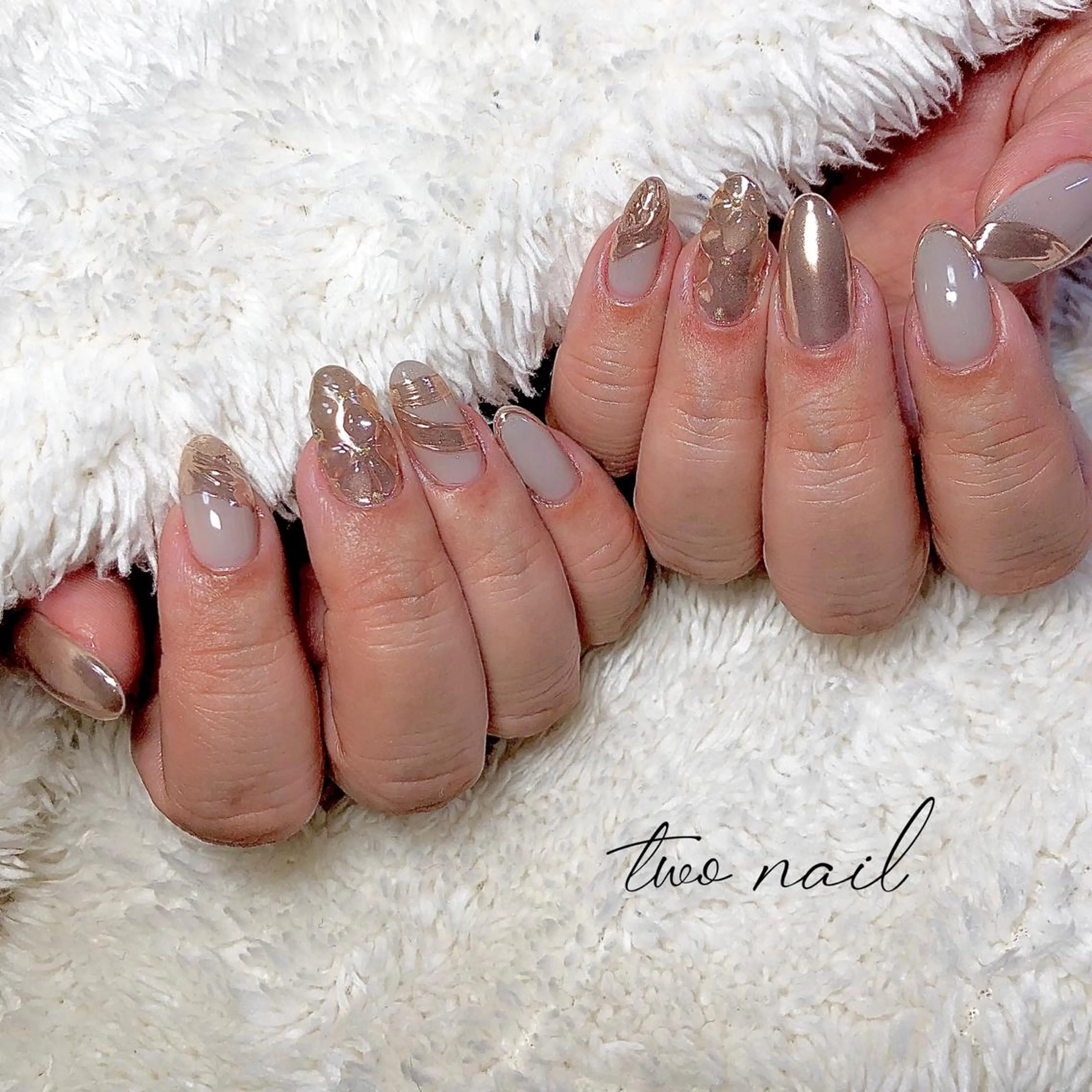 ネイル アートネイル フットネイル ハート ニュアンスネイル ホワイト two nailのネイルデザイン