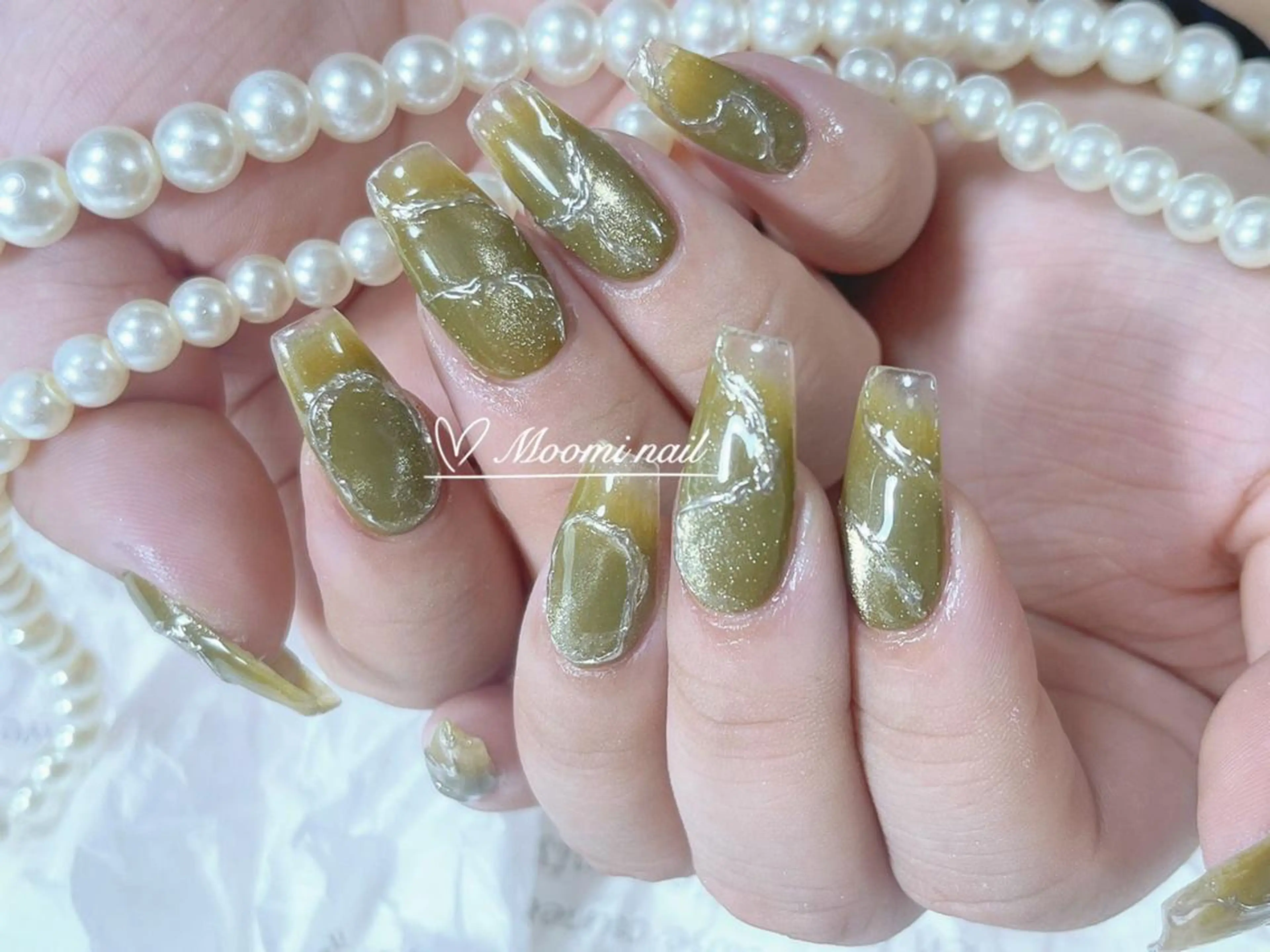 ネイル 長さ出し ジェルネイル グラデーション 韓国ネイル マグネットネイル moomi nail スカルプ専門のネイルデザイン