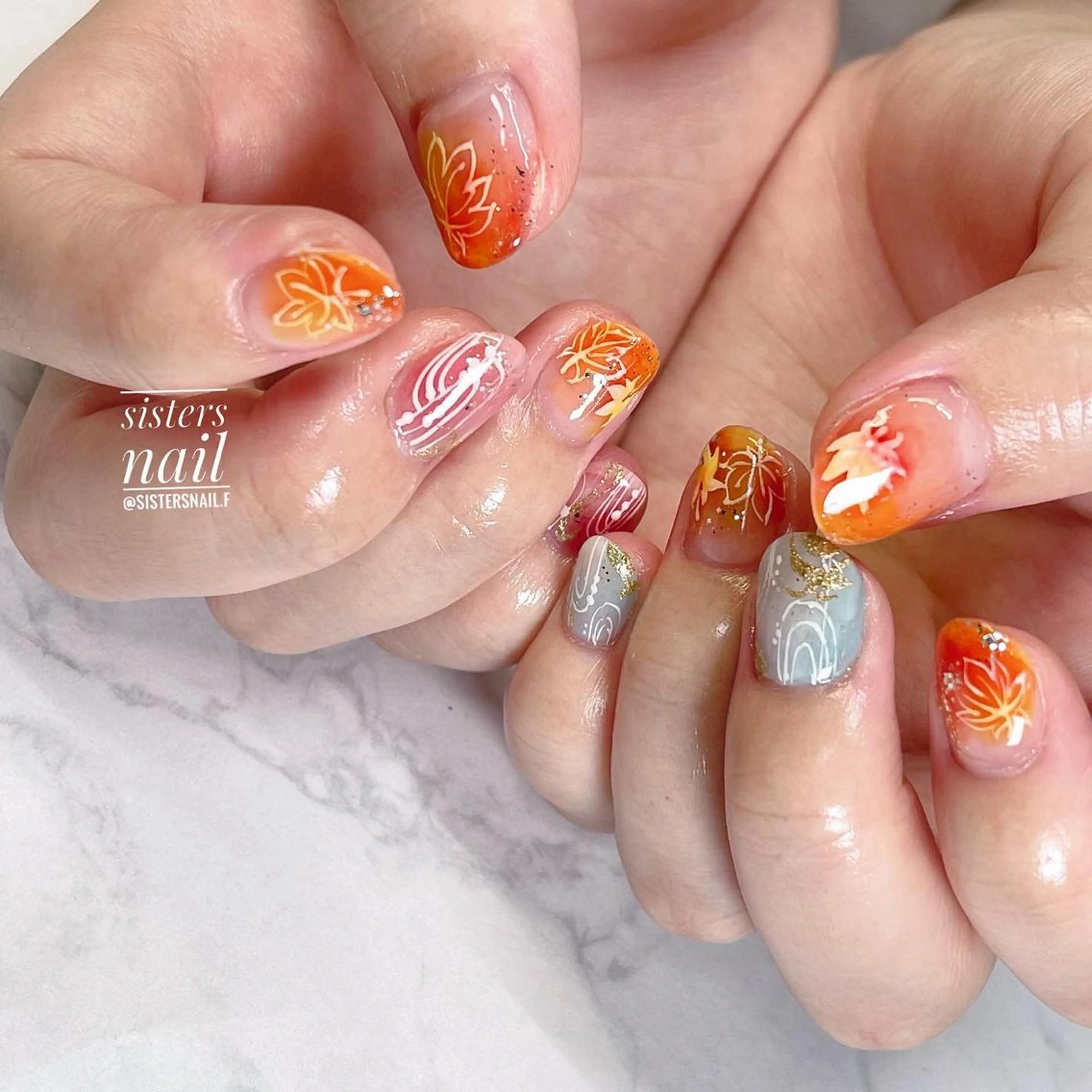 ネイル アートネイル 夏ネイル sisters nail.fのネイルデザイン