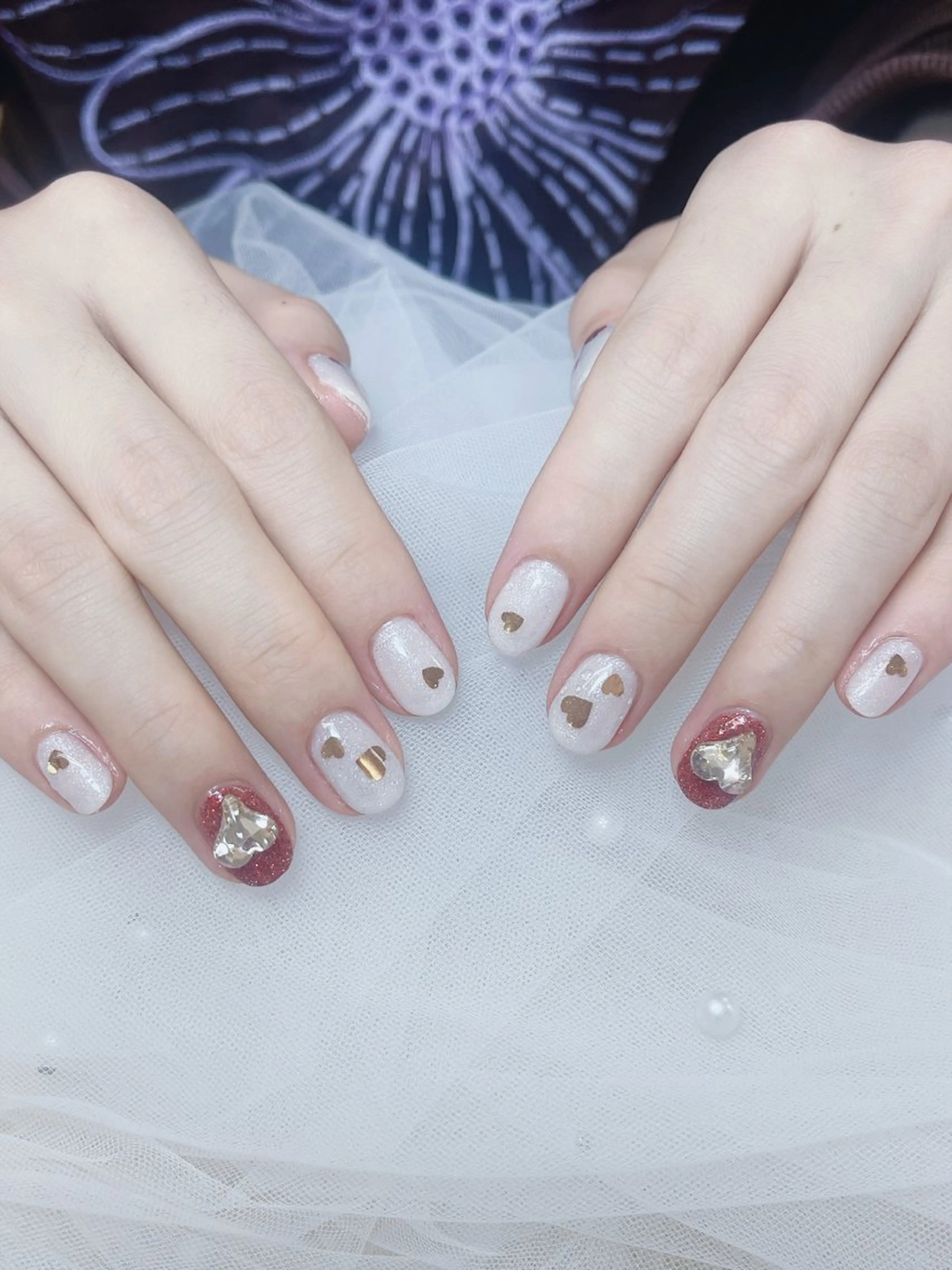 ネイル チークネイル 成人式 フレンチネイル グラデーション 氷ネイル・うるうるネイル ハンドネイル DUO MI所属・DUO   MI nail salonのネイルデザイン