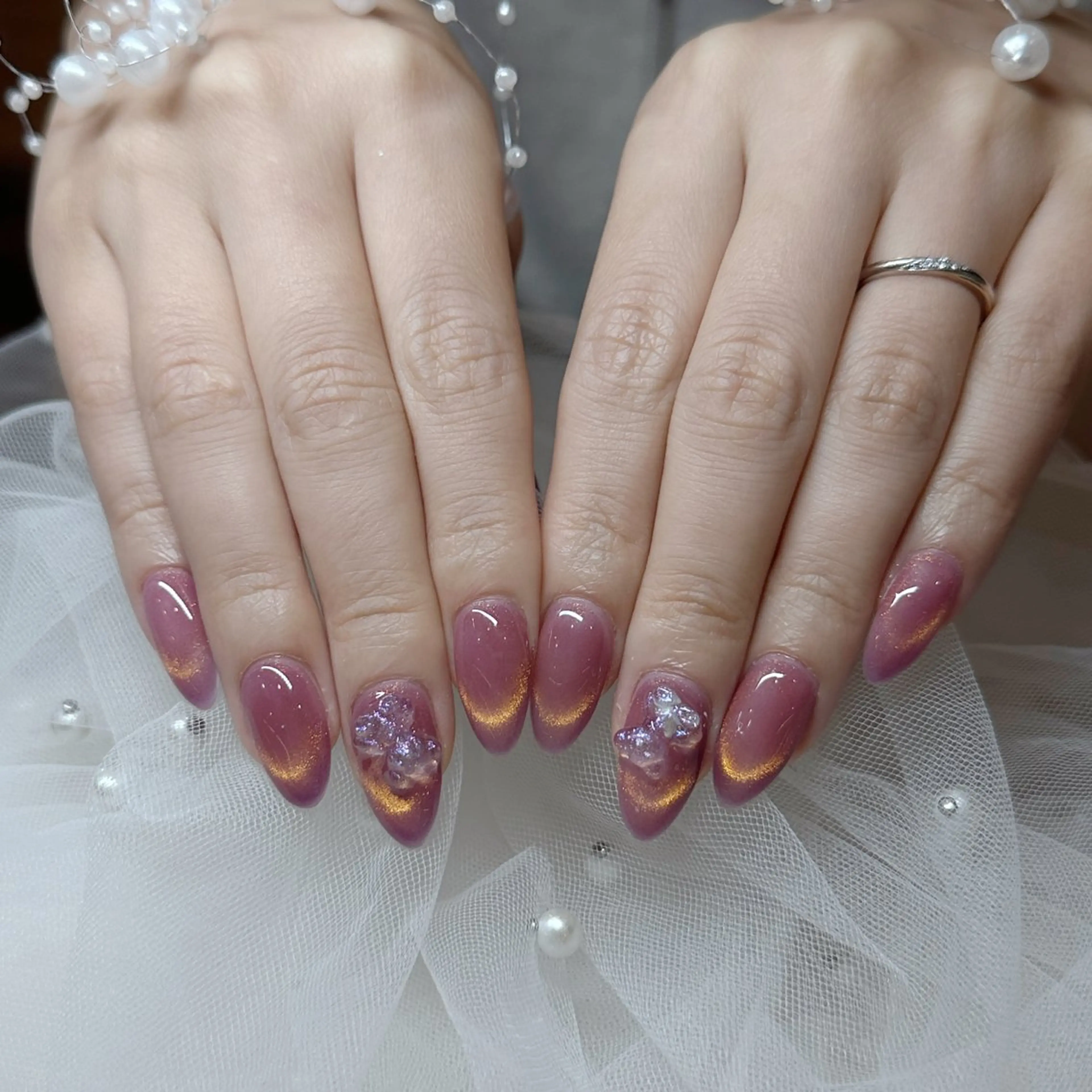 ネイル フレンチネイル マグネットネイル マグネットフレンチ Mio Nailのネイルデザイン