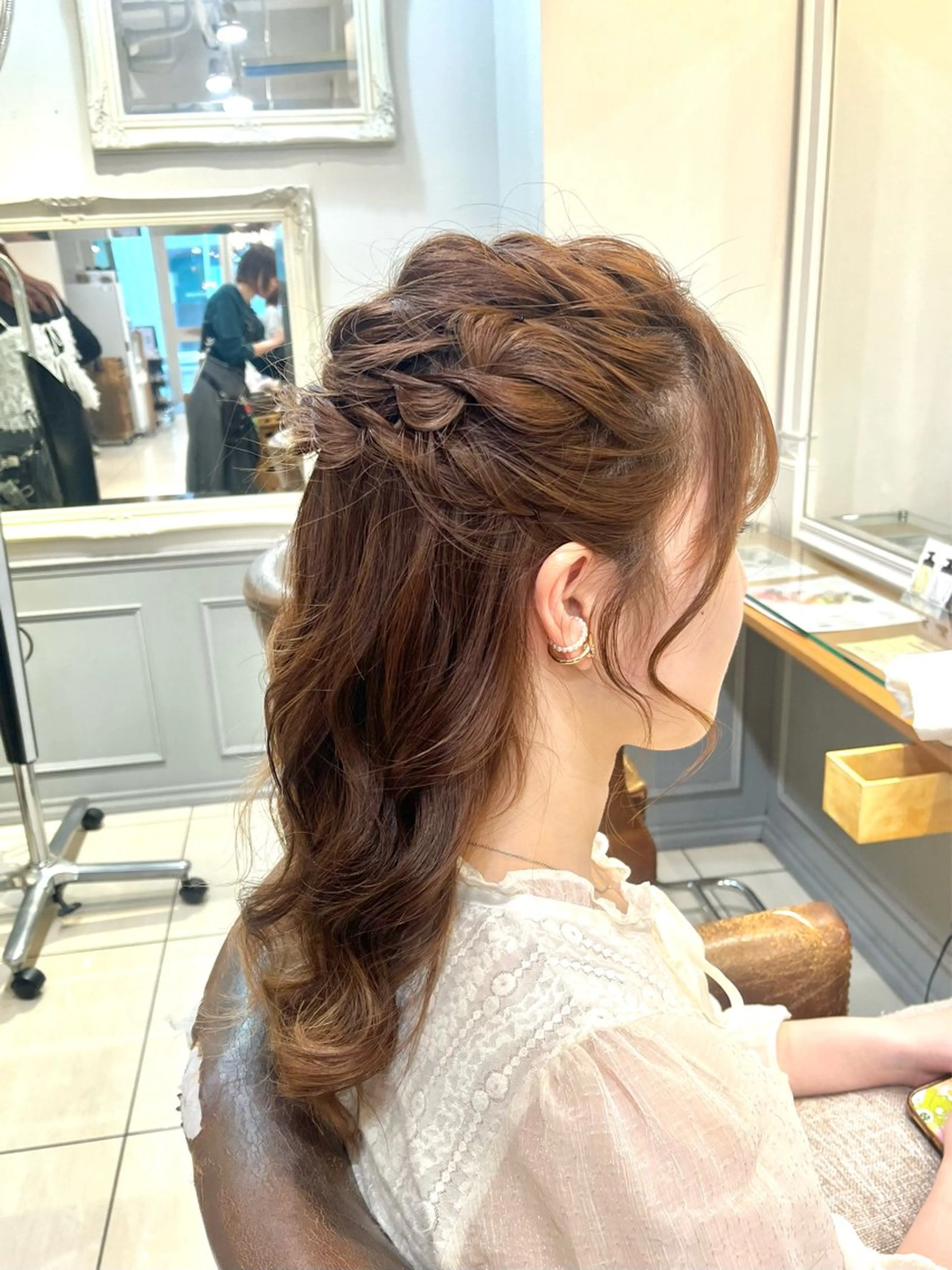 ロング ヘアアレンジ ハーフアップ メンズカットモデル/ 横浜/佐藤桃香 🦥のヘアスタイル