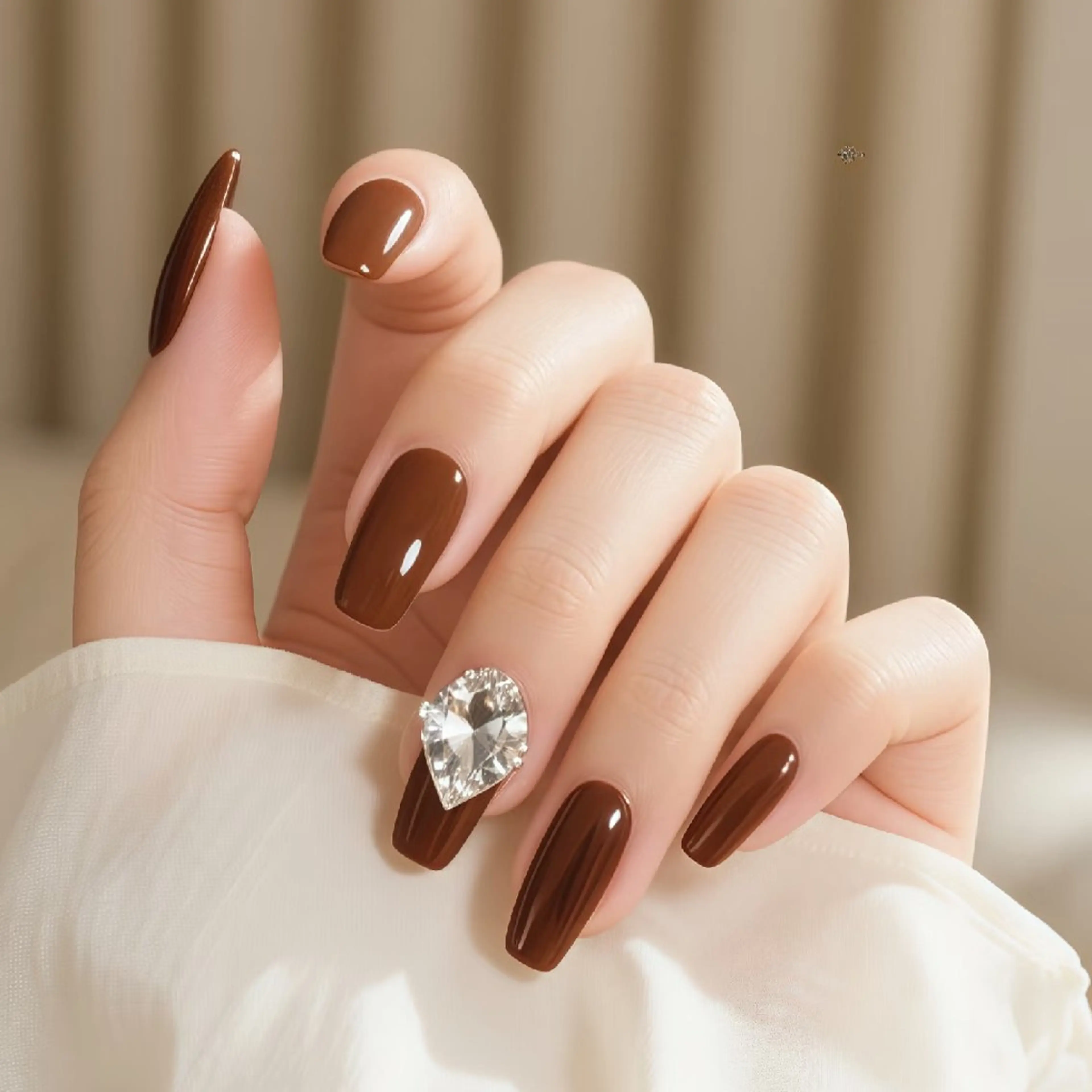 ネイル 冬ネイル ネイリストゆか💅 長さだし、深爪矯正のネイルデザイン