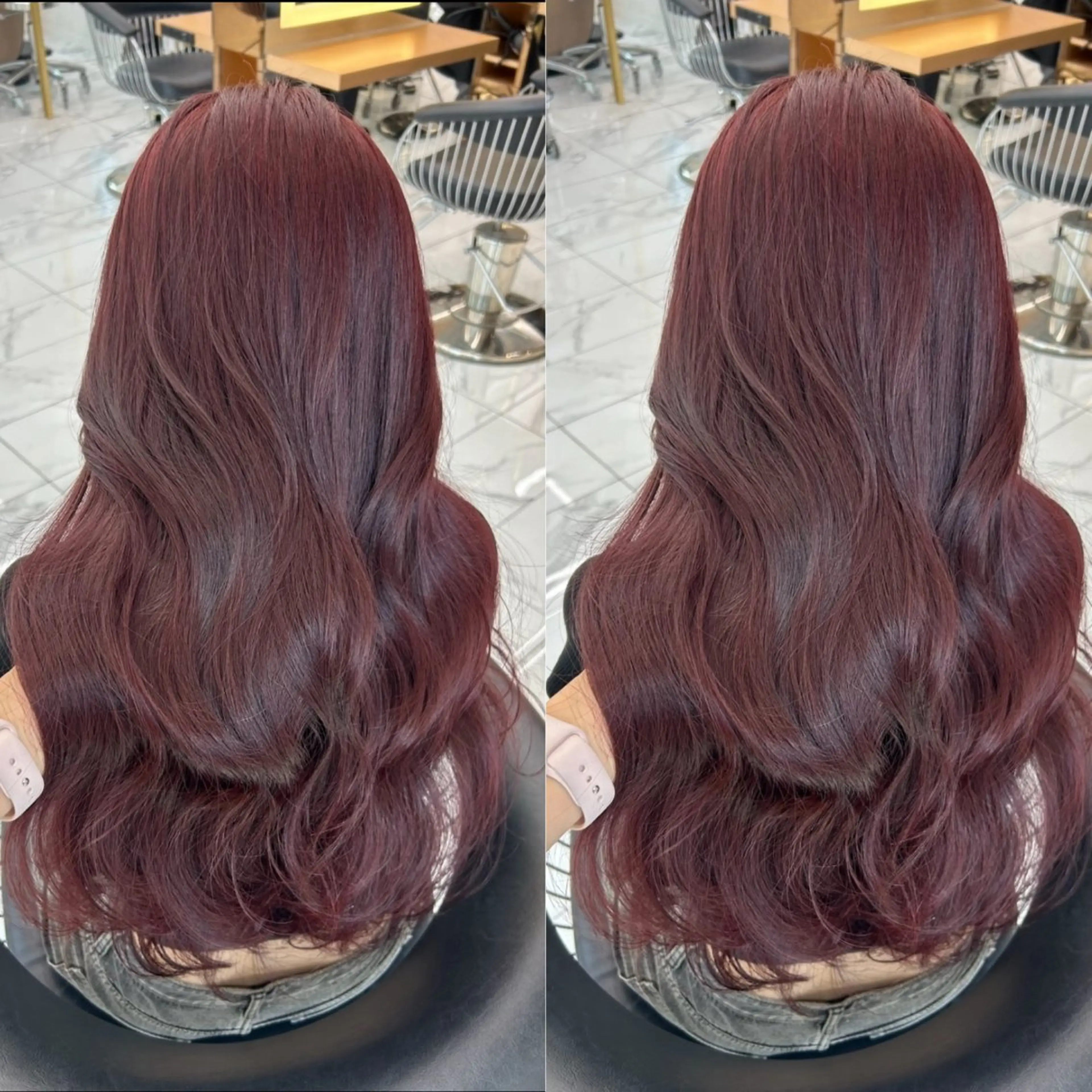 ロング カラー Miyu's所属・𝑨𝑲𝑶 🍒/ ピンクカラーのヘアスタイル