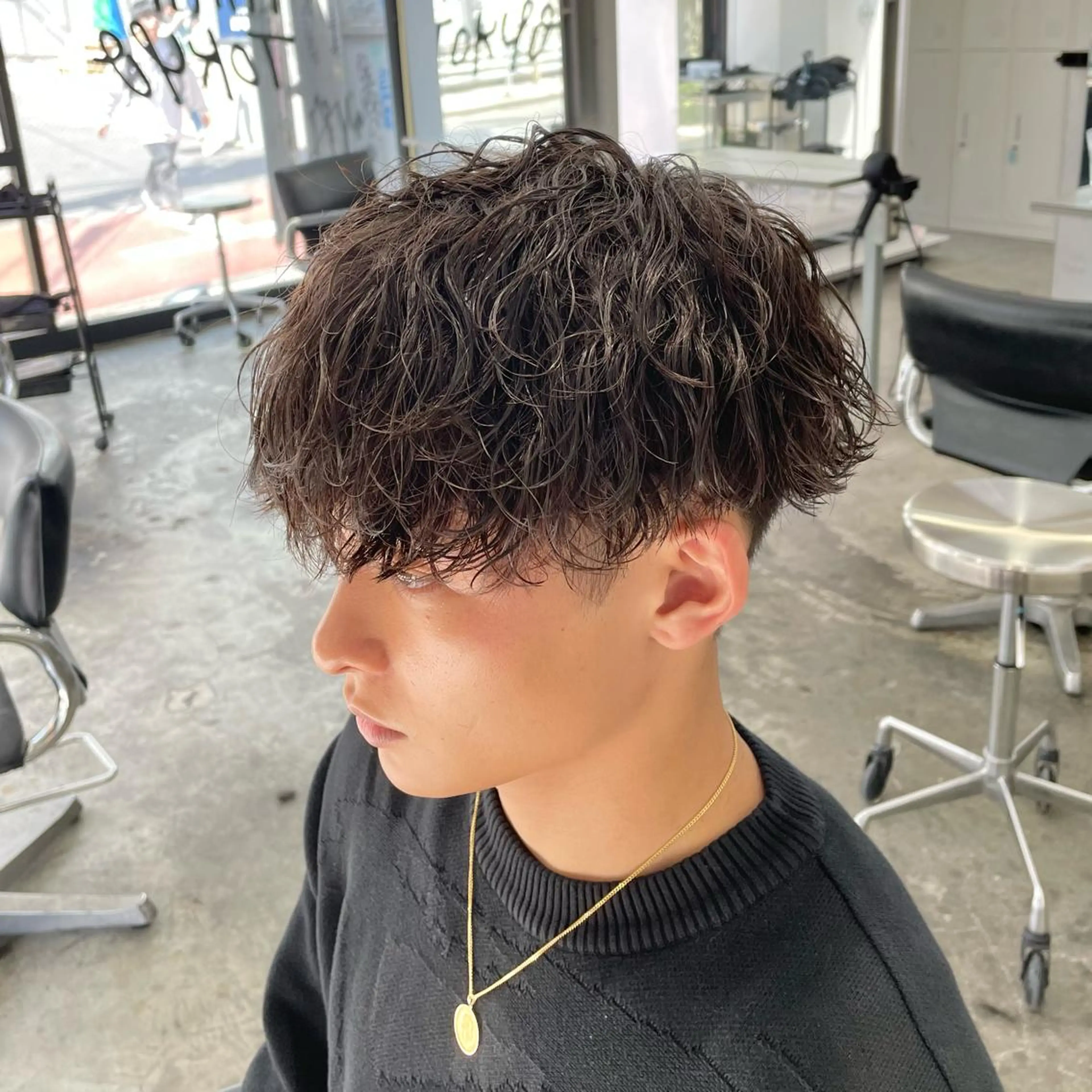 ショート パーマ メンズ カット パーマ メンズ特化美容師/ 藤戸 椋のヘアスタイル