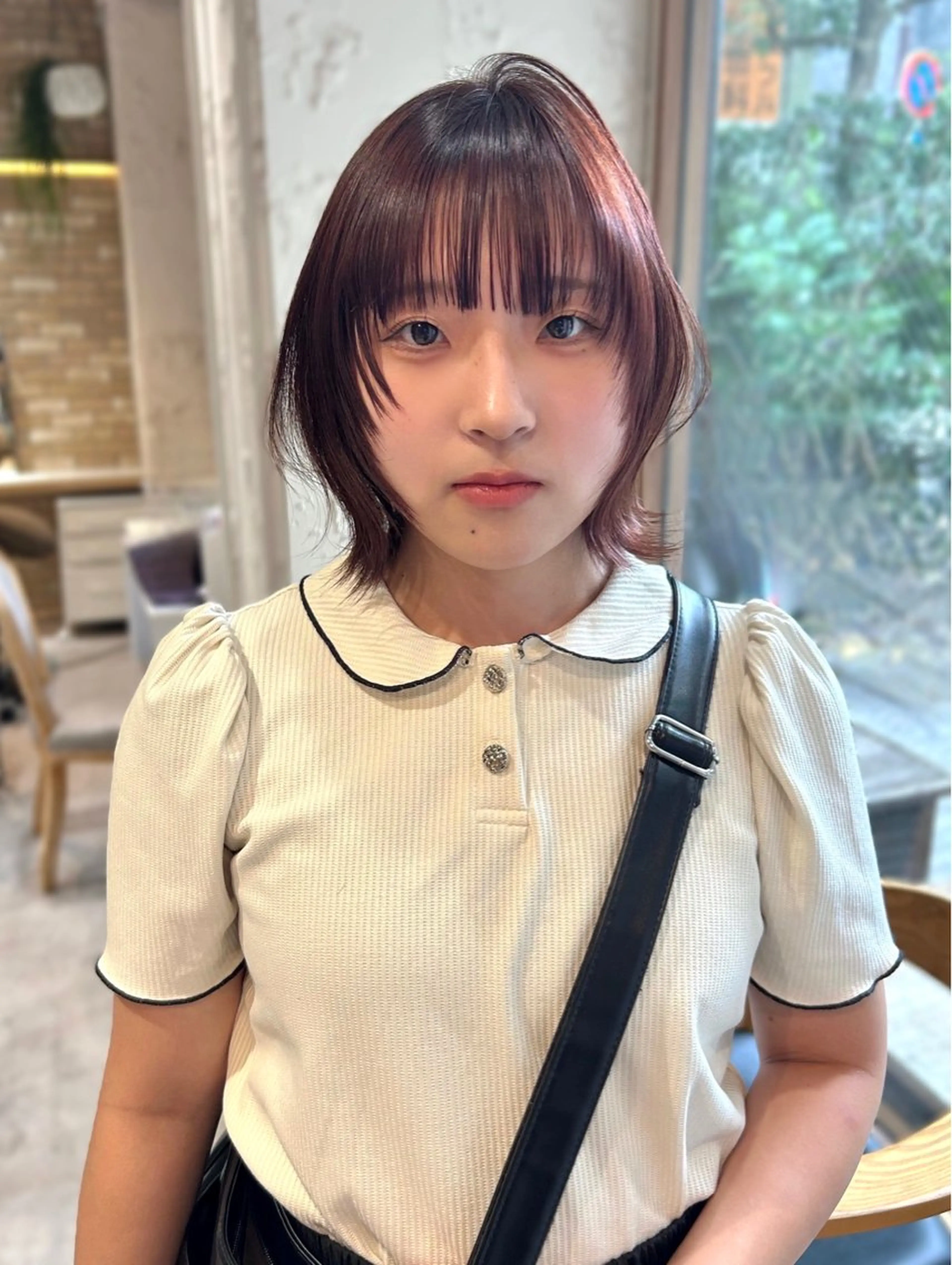 ショート カラー ブラウンカラー レッドカラー レッドブラウン 顔周りカット レイヤーカット カット ヘアカラー レイヤースタイル COCORO 🎀のヘアスタイル