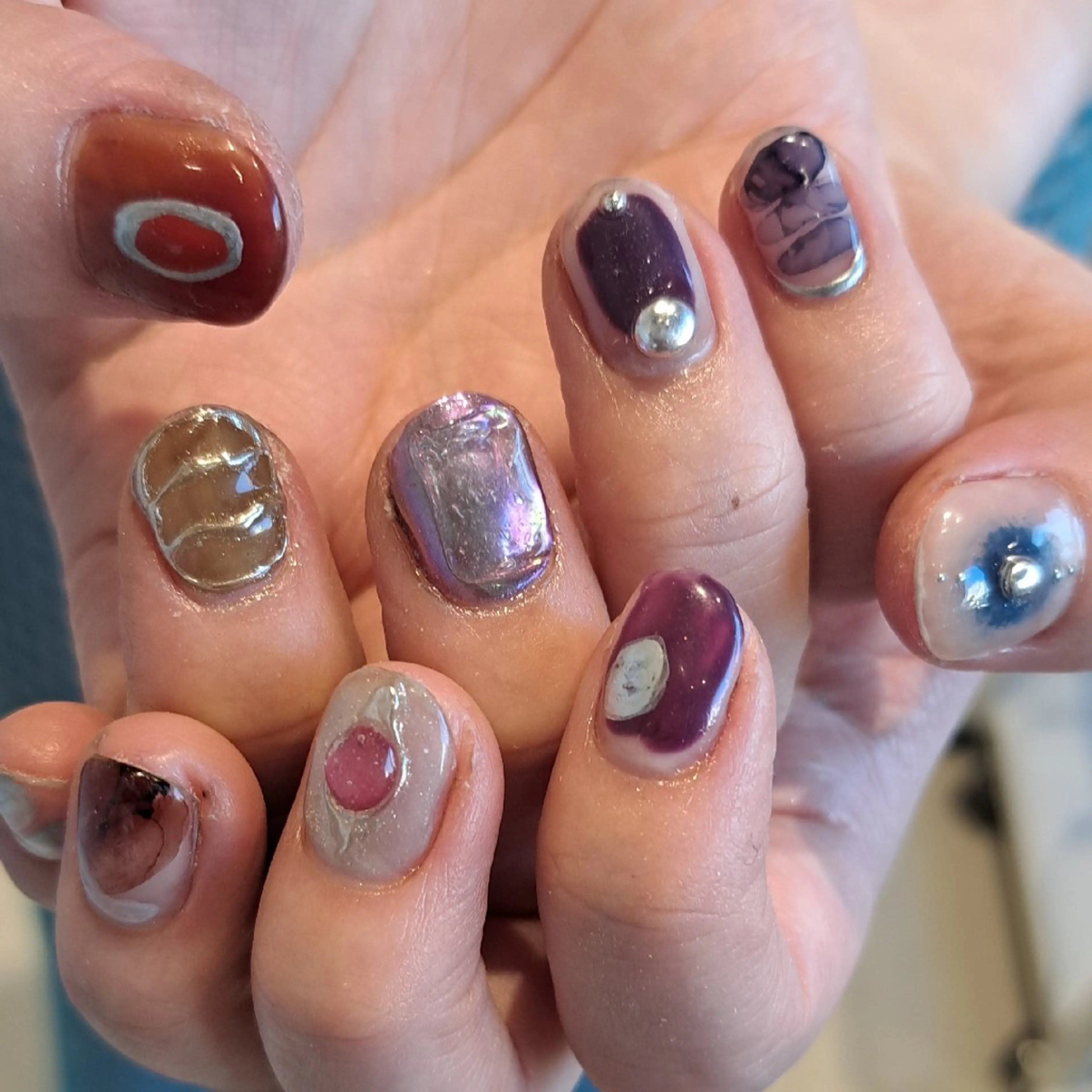 ネイル アートネイル ジェルネイル ミラーネイル 持ち込み ぷっくりネイル Nail mood /アートし放題のネイルデザイン