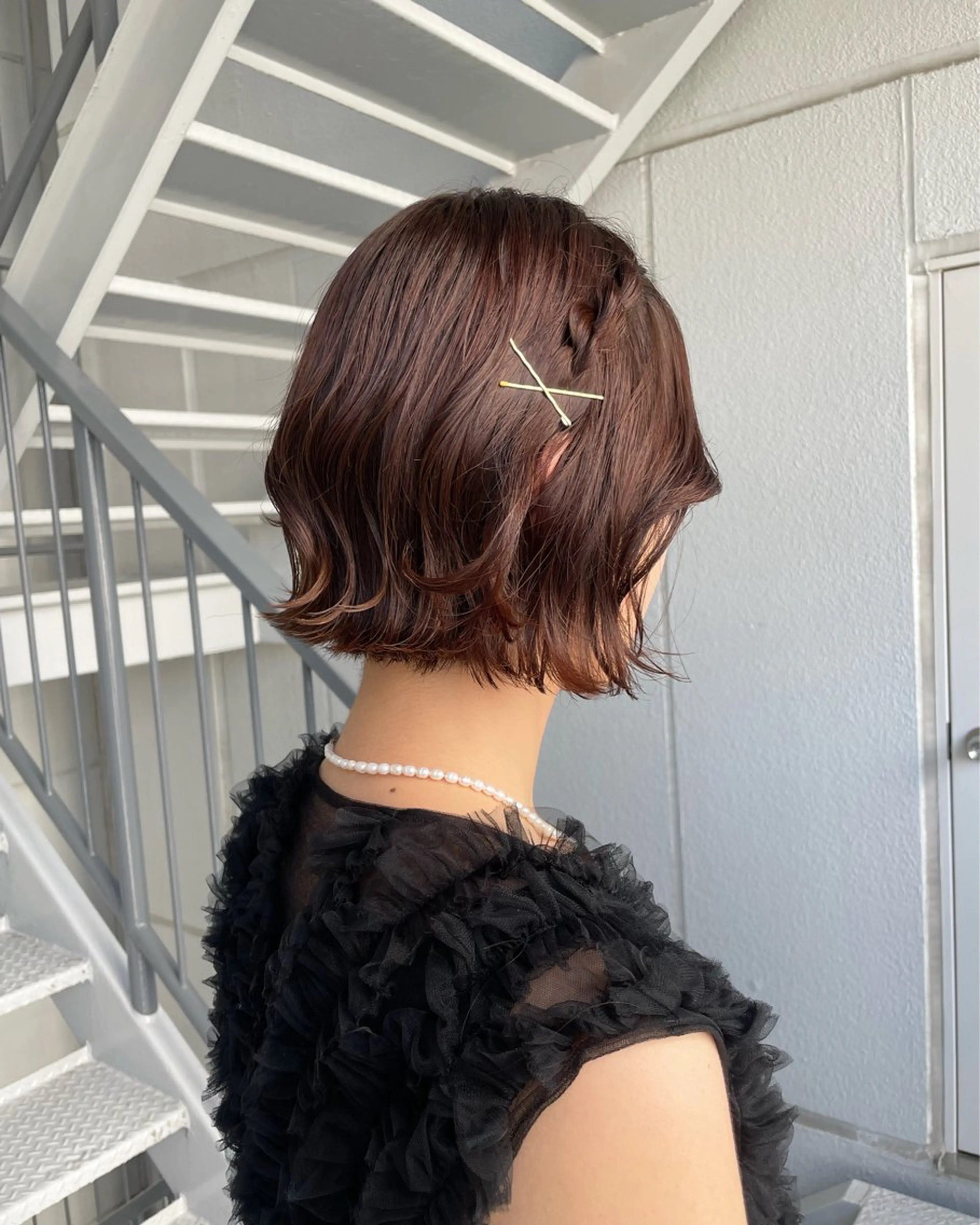 ショート ヘアアレンジ ボブ 外ハネヘア 【arc】Ruri コテ巻き風パーマのヘアスタイル