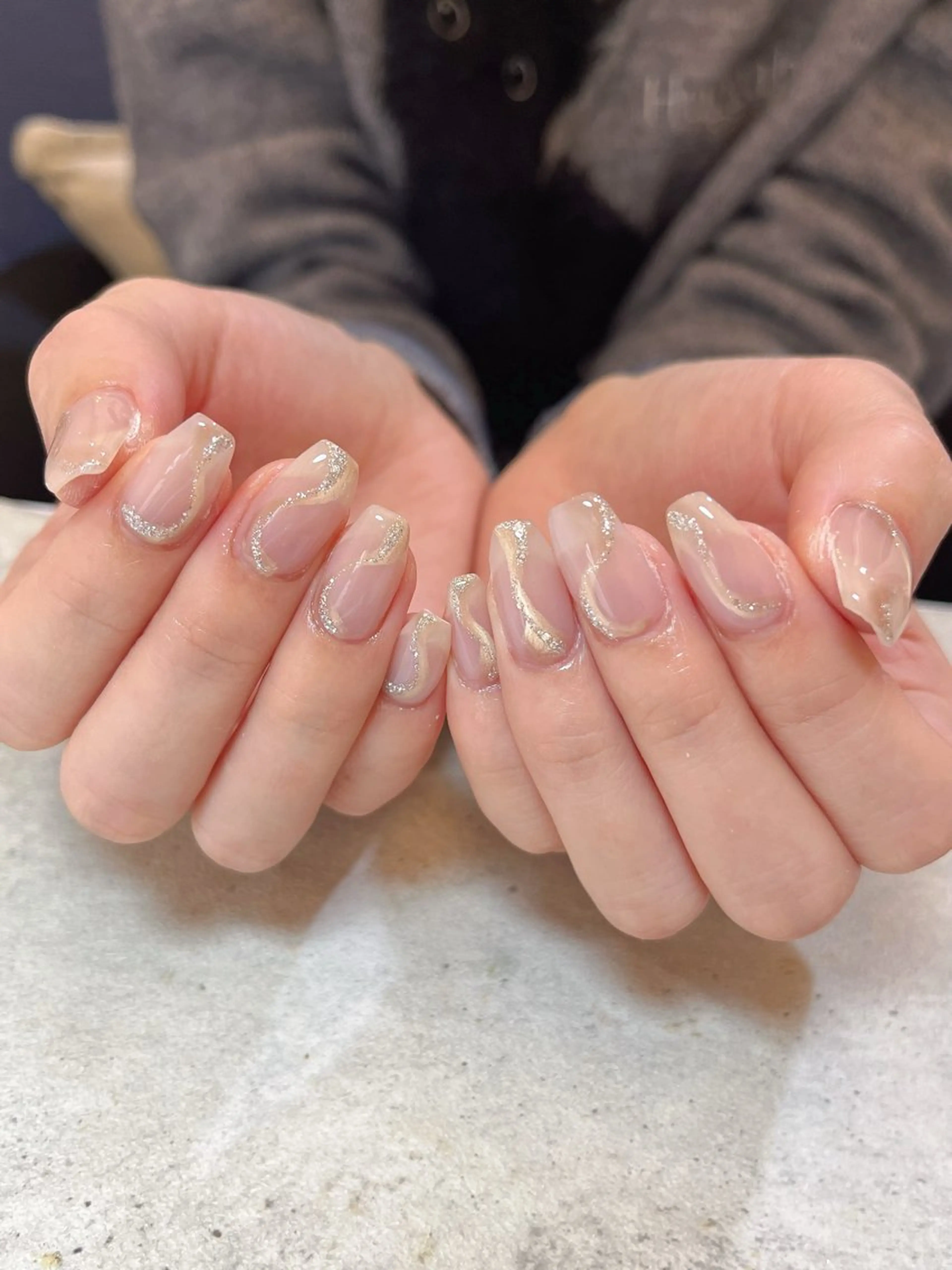 ネイル キラキラネイル ラメ(グリッター) マグネットネイル ワンホンネイル ハンドネイル r.nailBY α 大阪福島区/岸本🧸のネイルデザイン