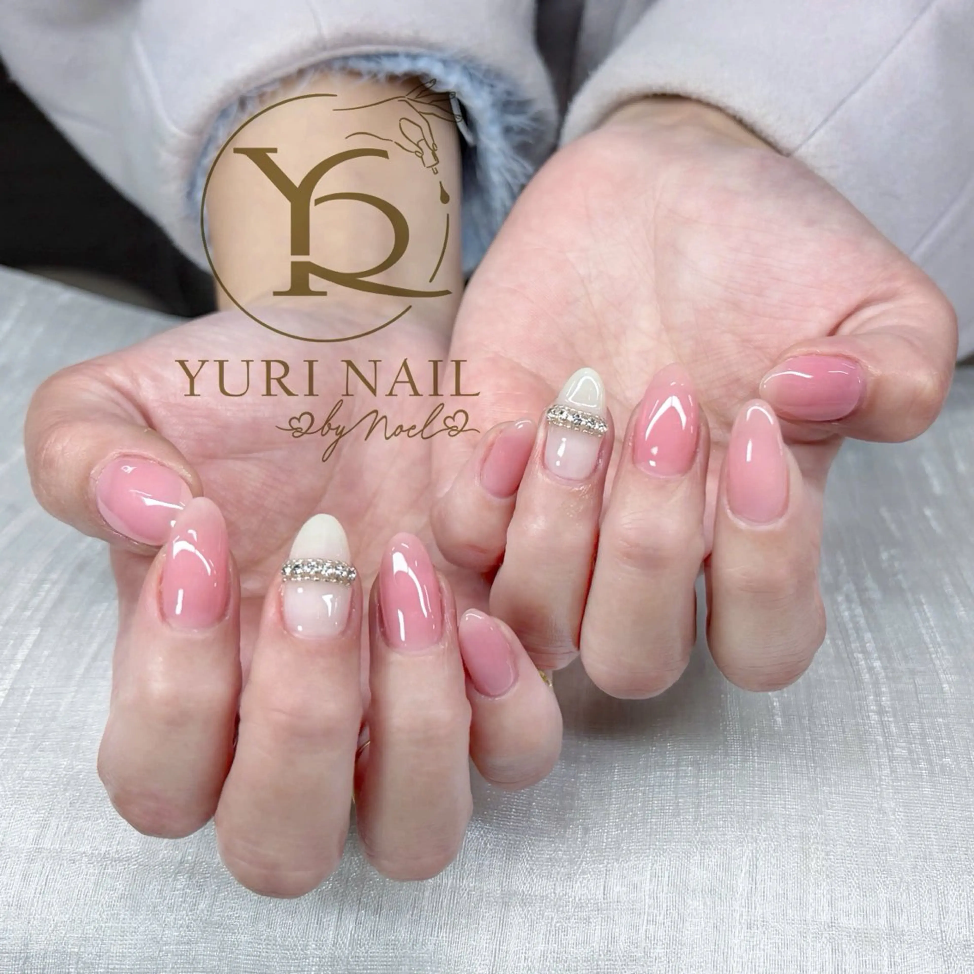 ネイル チークネイル フットネイル フレンチネイル 韓国ネイル 水色 ハンドネイル フットネイル ハンドケア YURI Nail Narita所属・YURI Nail NARITAのネイルデザイン