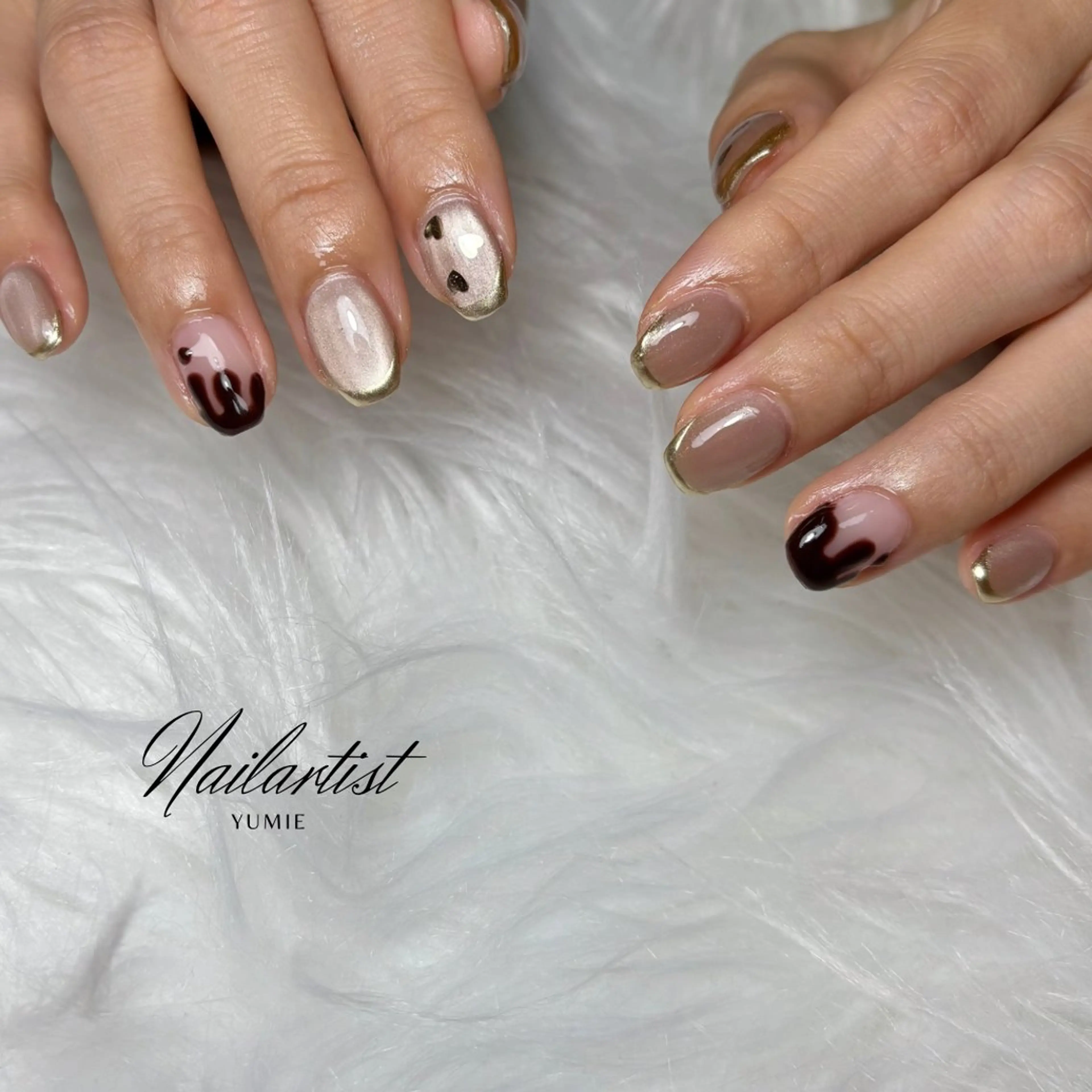 ネイル フレンチネイル マグネットネイル マグネットフレンチ フットネイル NAILSALON en+所属・NAILSALON en+沖縄市美原のネイルデザイン