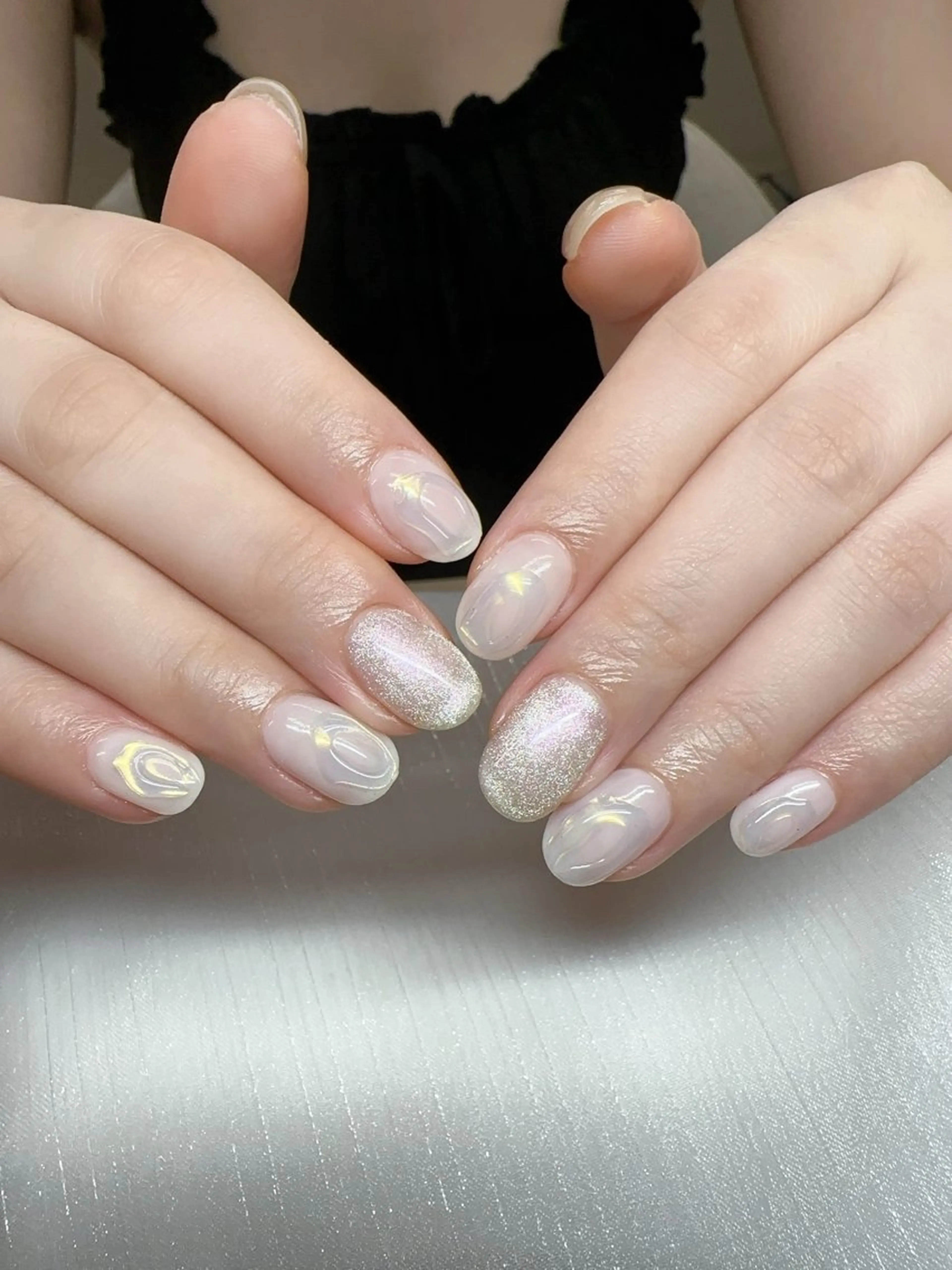 ネイル ハンドネイル Kaka_ パラジェル、長さだしのネイルデザイン